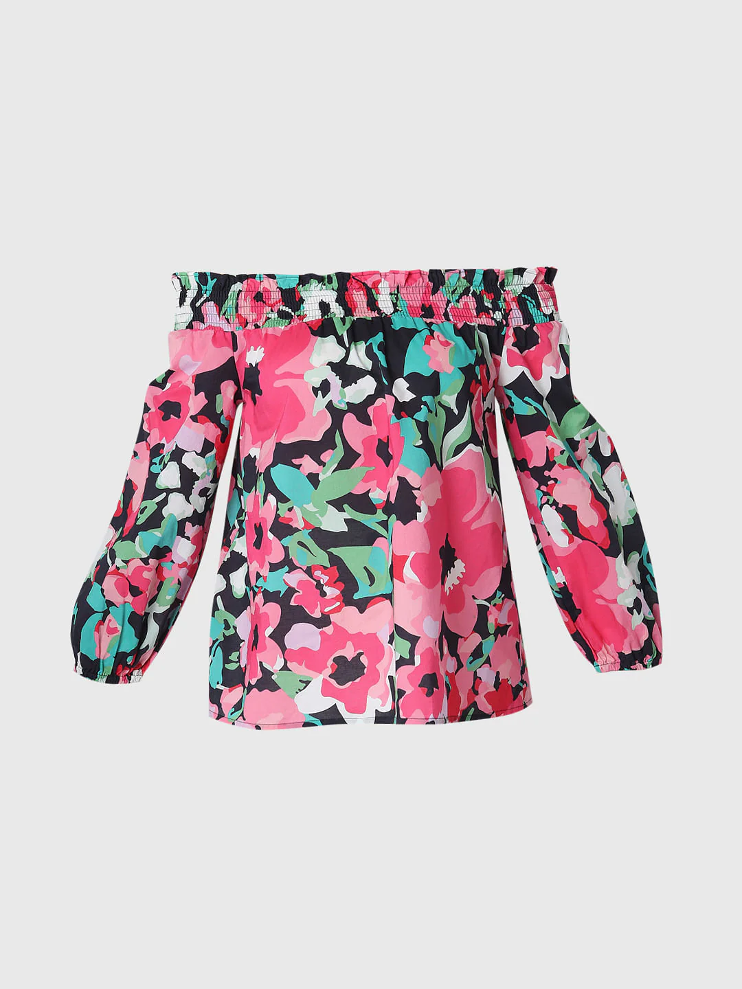 Pink Off-Shoulder Floral Top - Image 6