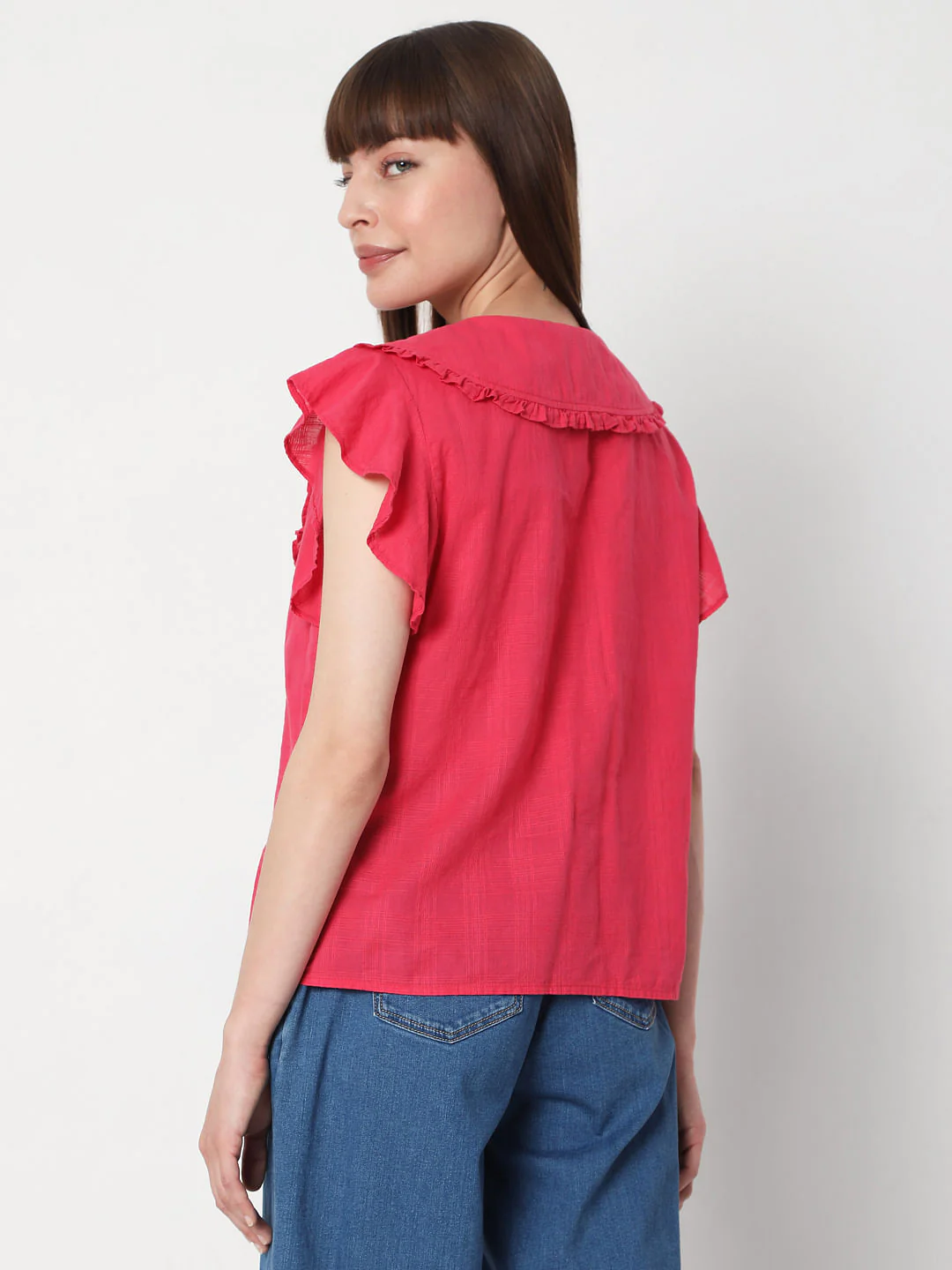 Pink Peter Pan Collar Top - Image 4