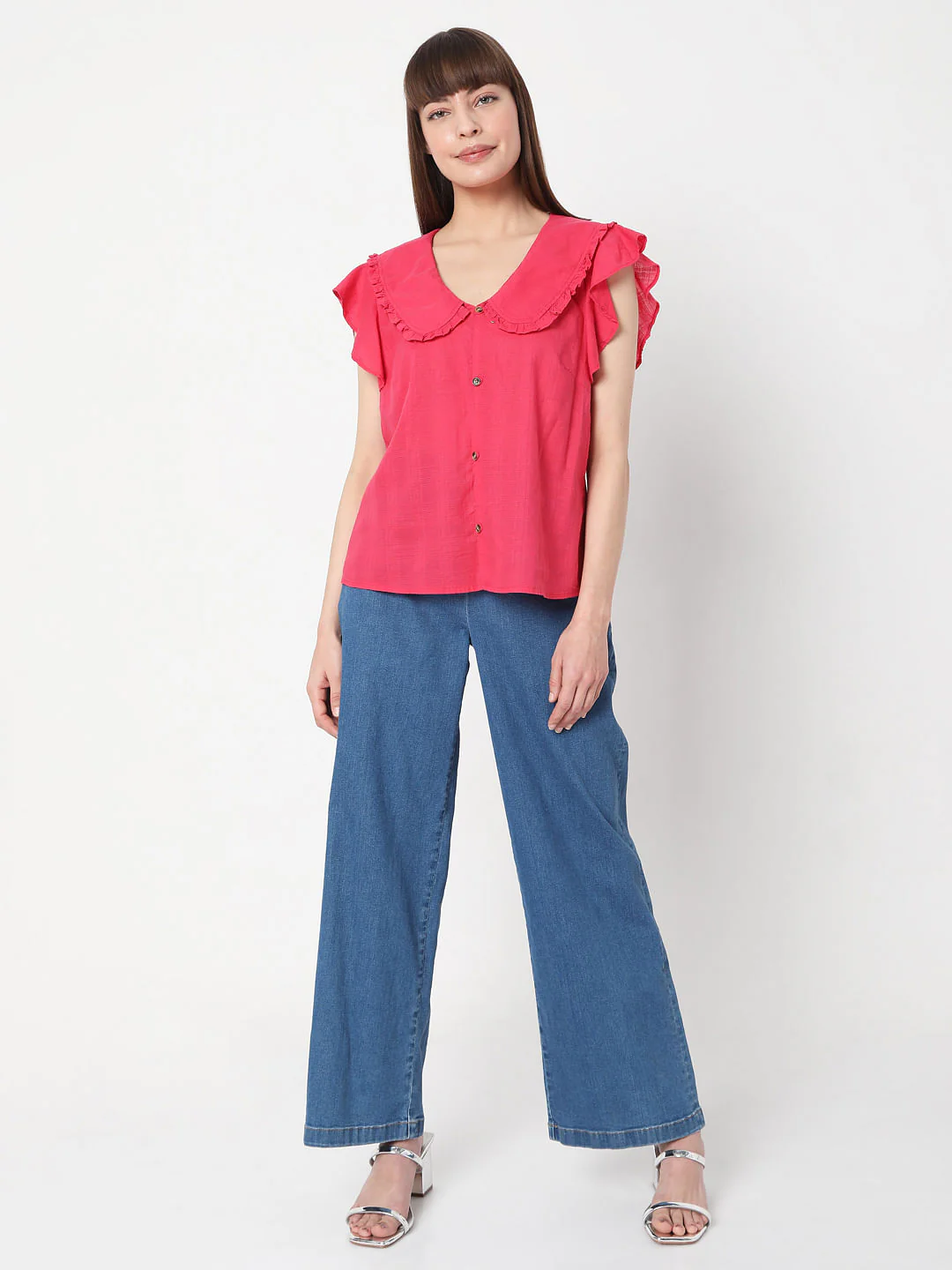 Pink Peter Pan Collar Top - Image 5