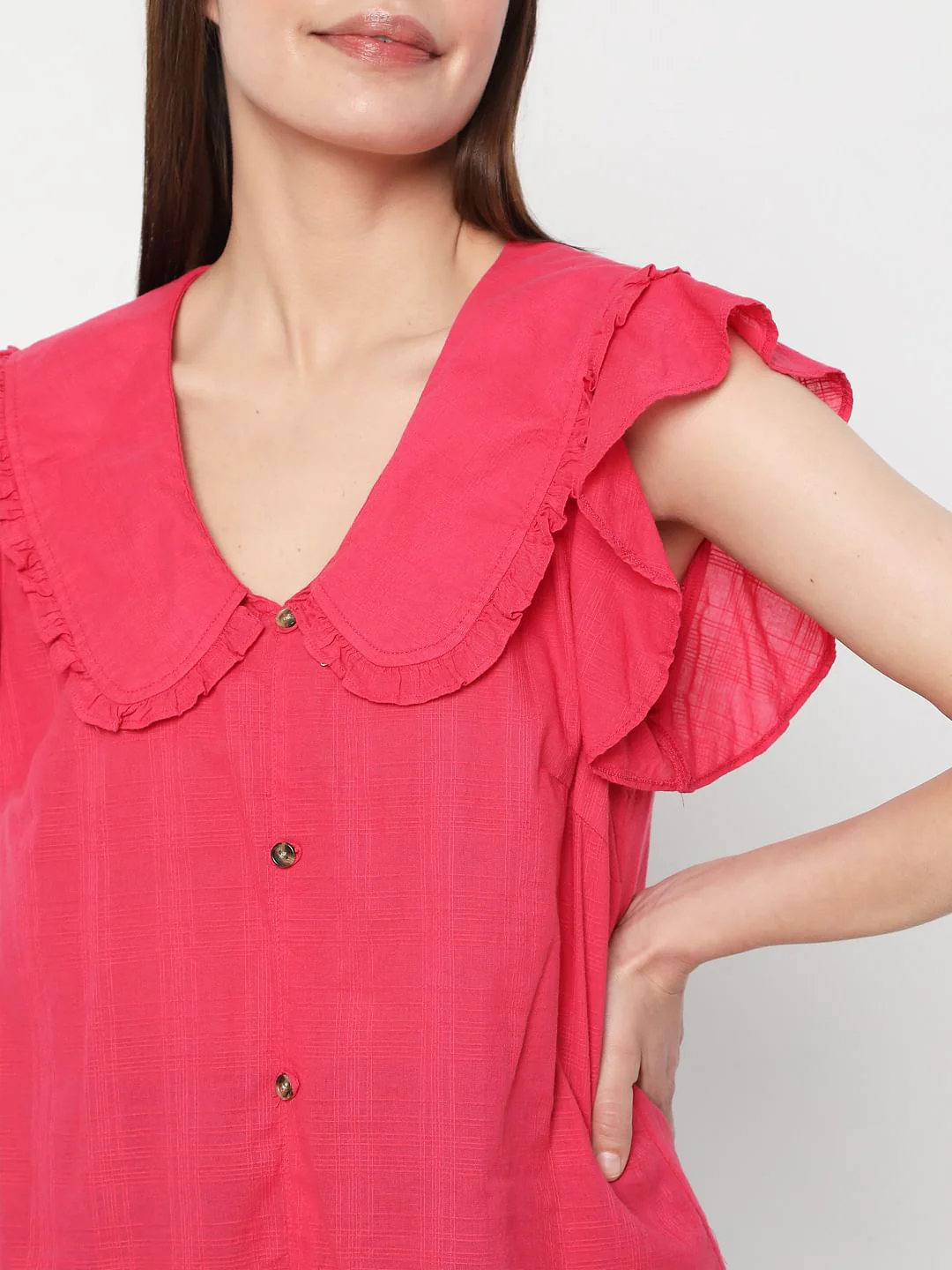 Pink Peter Pan Collar Top - Image 6