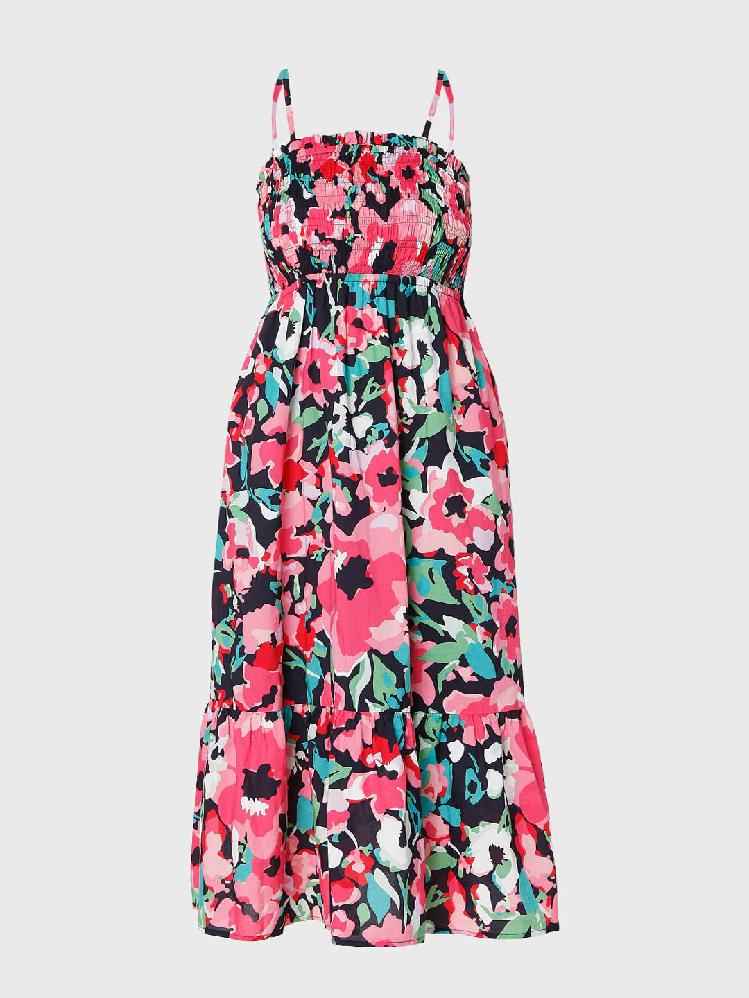 Pink Floral Strappy Dress - Image 6