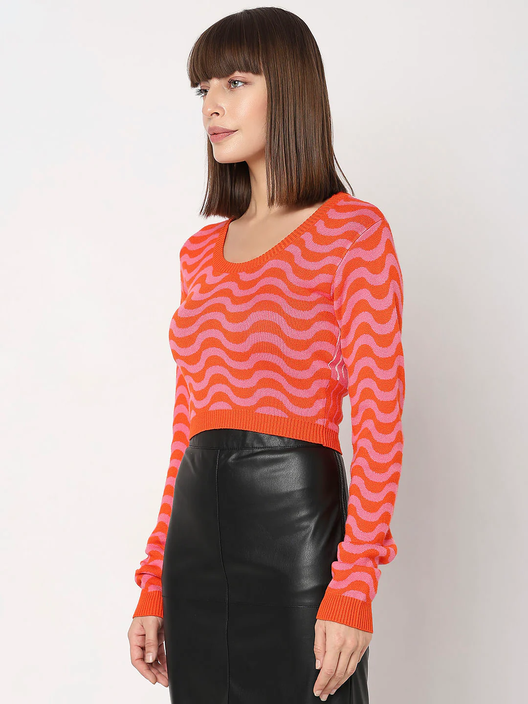 Pink & Orange Printed Sweater - Image 2