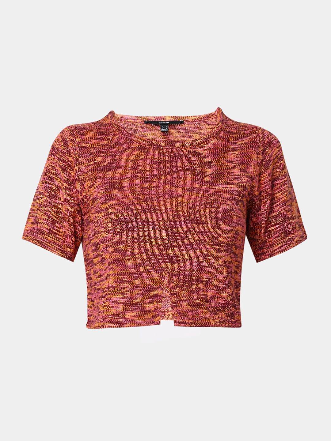 Orange Printed Cut-Out Sweater - Image 7