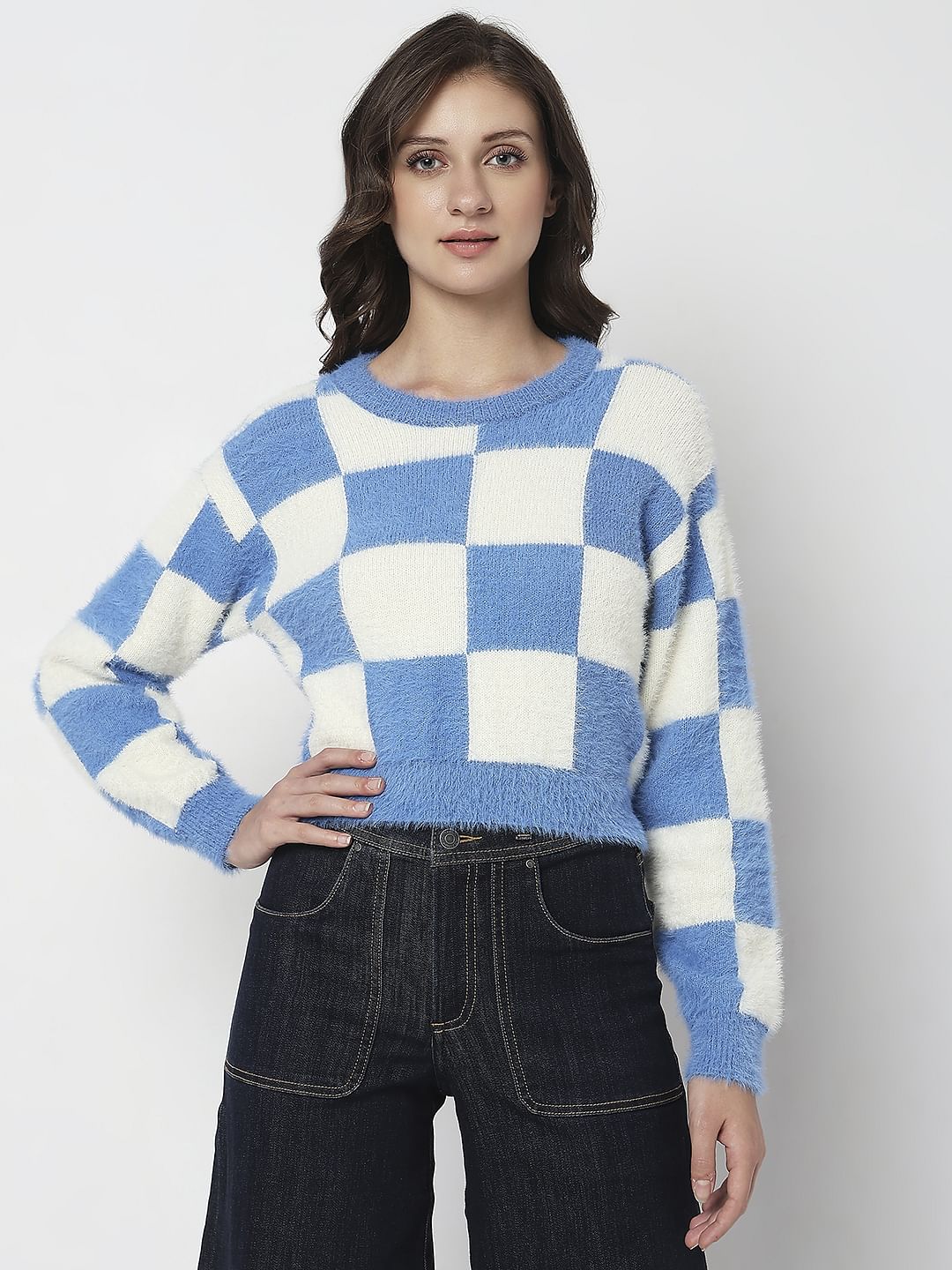 Blue & White Check Pullover - Image 2