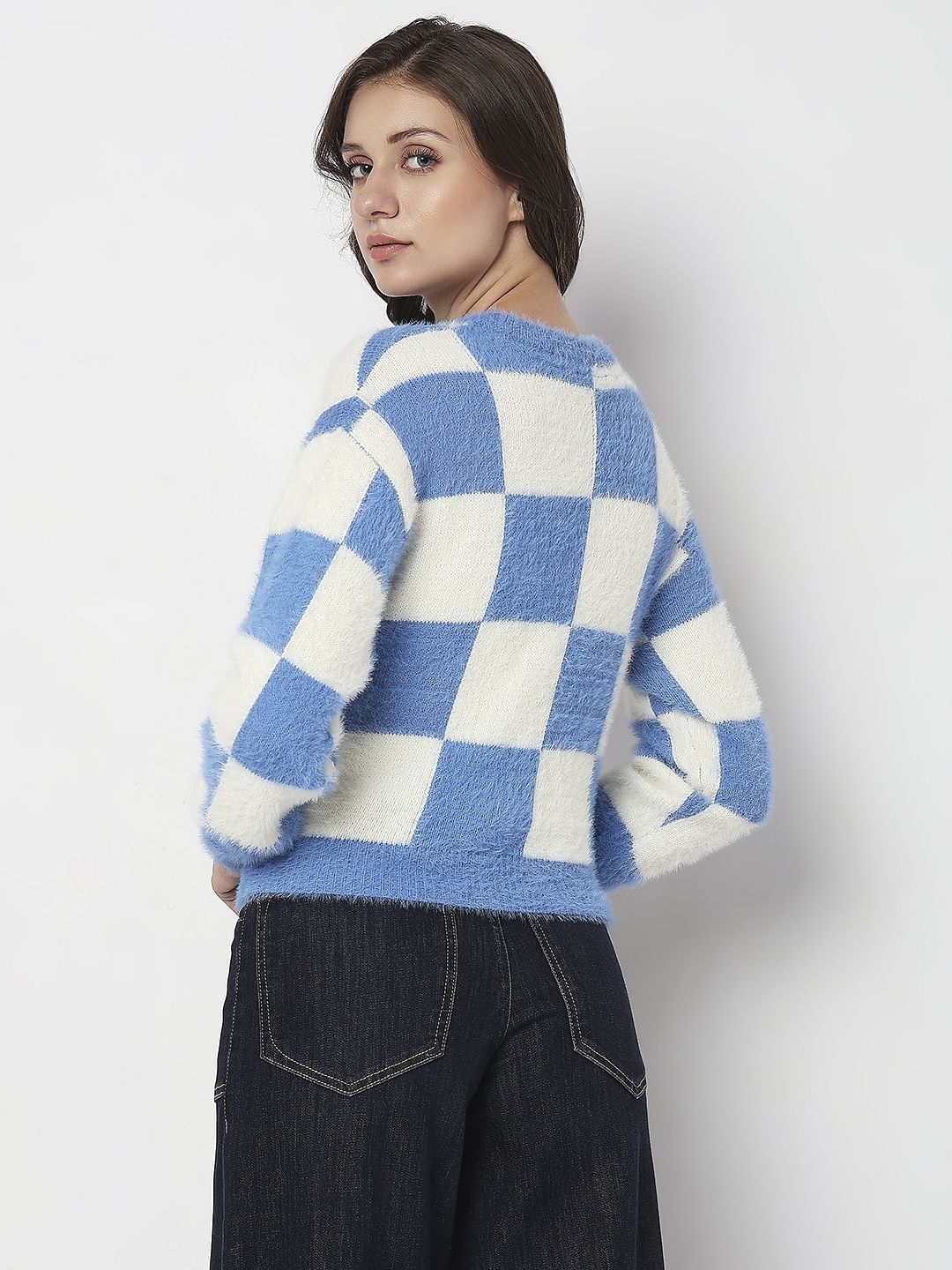 Blue & White Check Pullover - Image 4