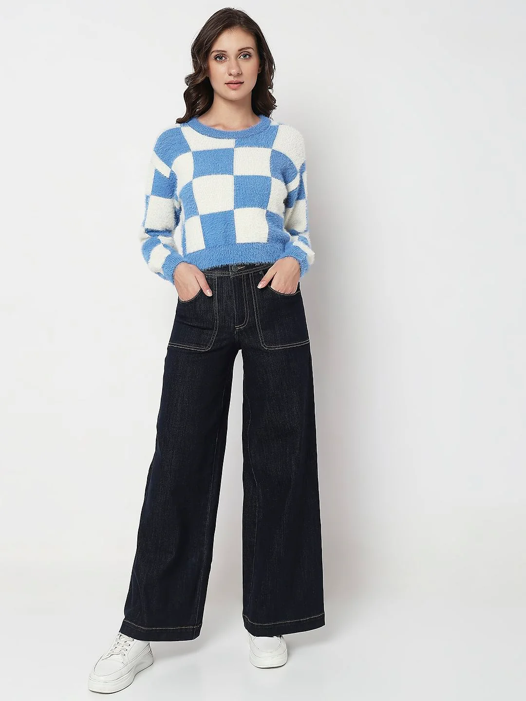 Blue & White Check Pullover - Image 5