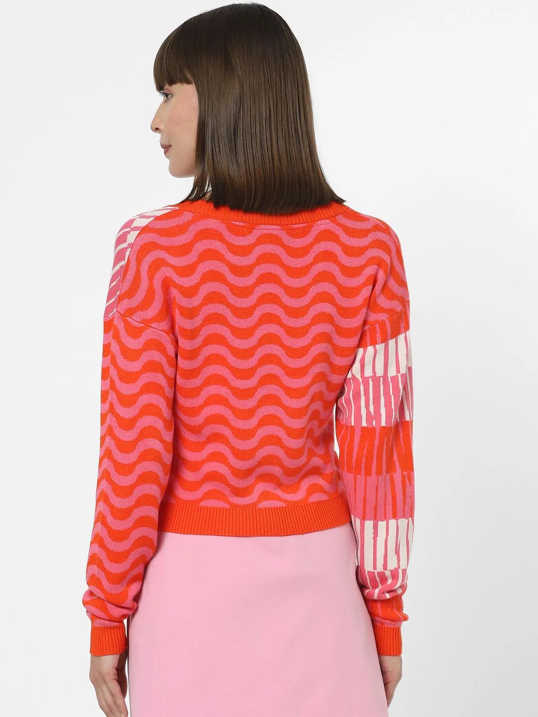 Pink & Orange Printed Cardigan - Image 4