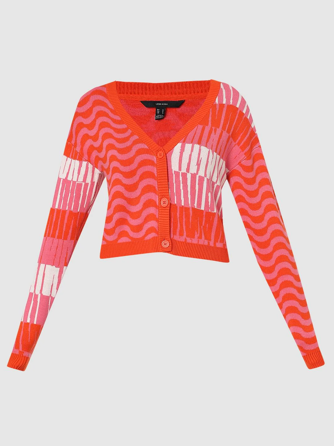 Pink & Orange Printed Cardigan - Image 7