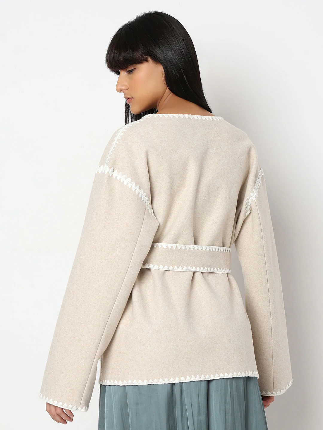 Beige Printed Jacket - Image 4