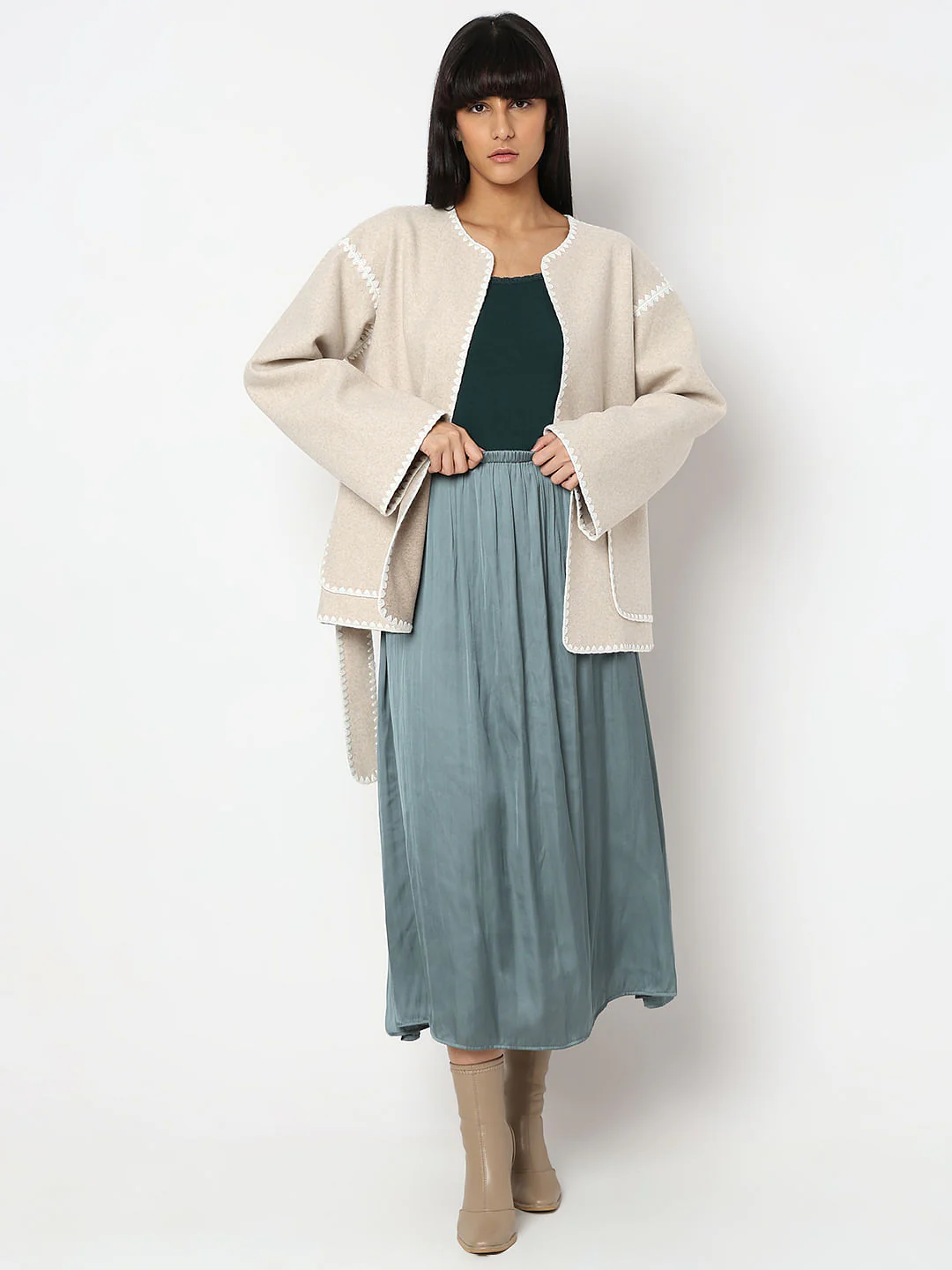 Beige Printed Jacket - Image 5