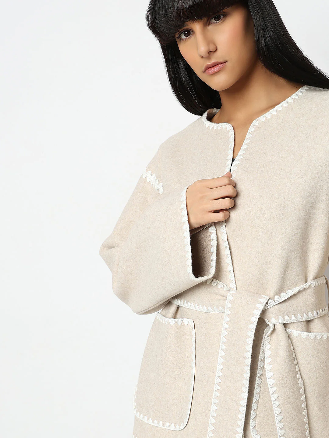 Beige Printed Jacket - Image 6