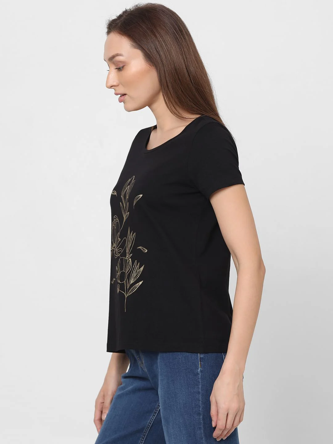 Black Foil Print T-Shirt - Image 3