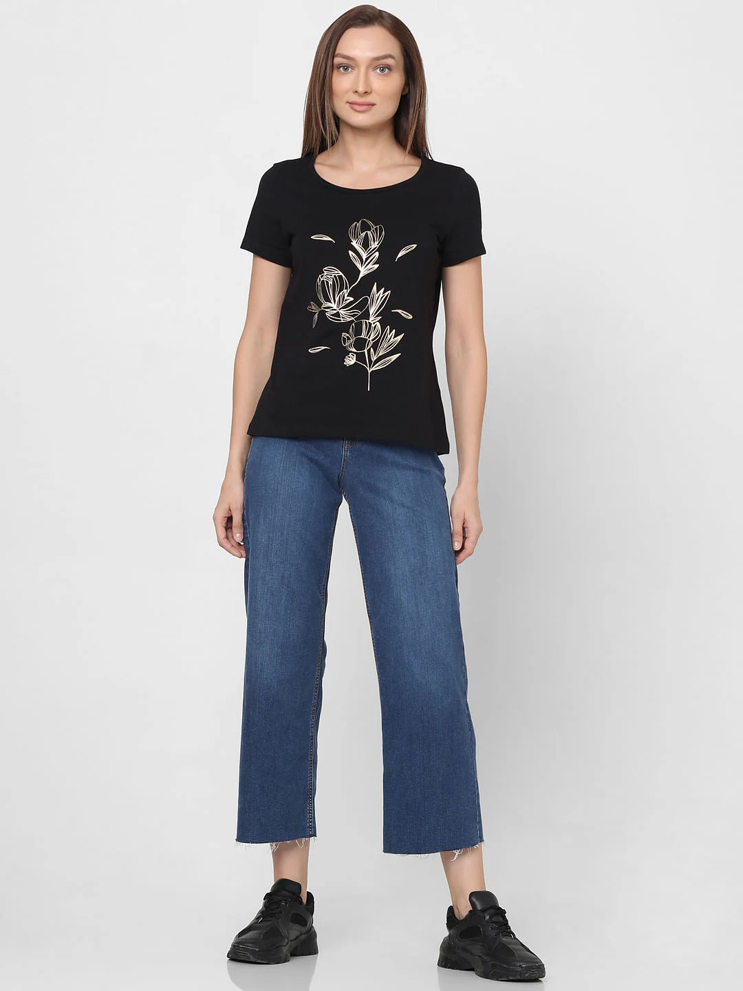 Black Foil Print T-Shirt - Image 5