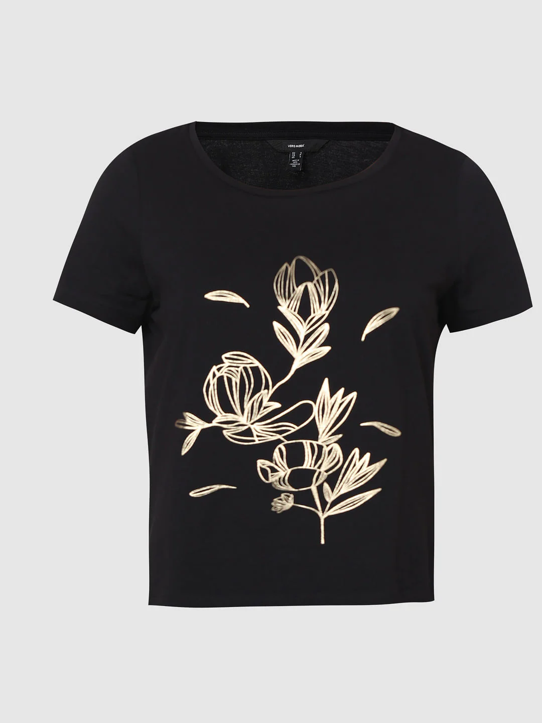 Black Foil Print T-Shirt - Image 7