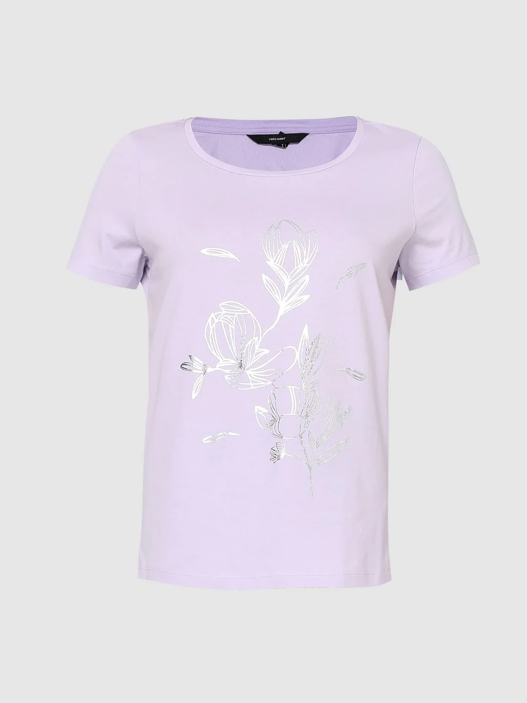 Lilac Foil Print T-Shirt - Image 7