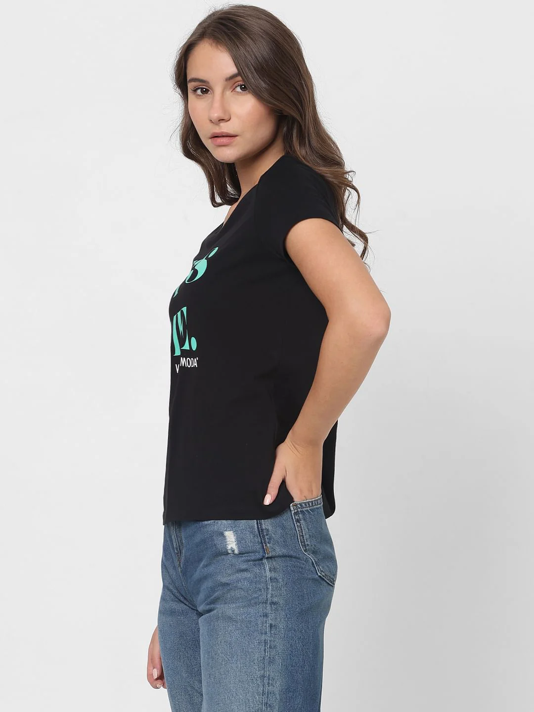 Black Printed T-Shirt - Image 3