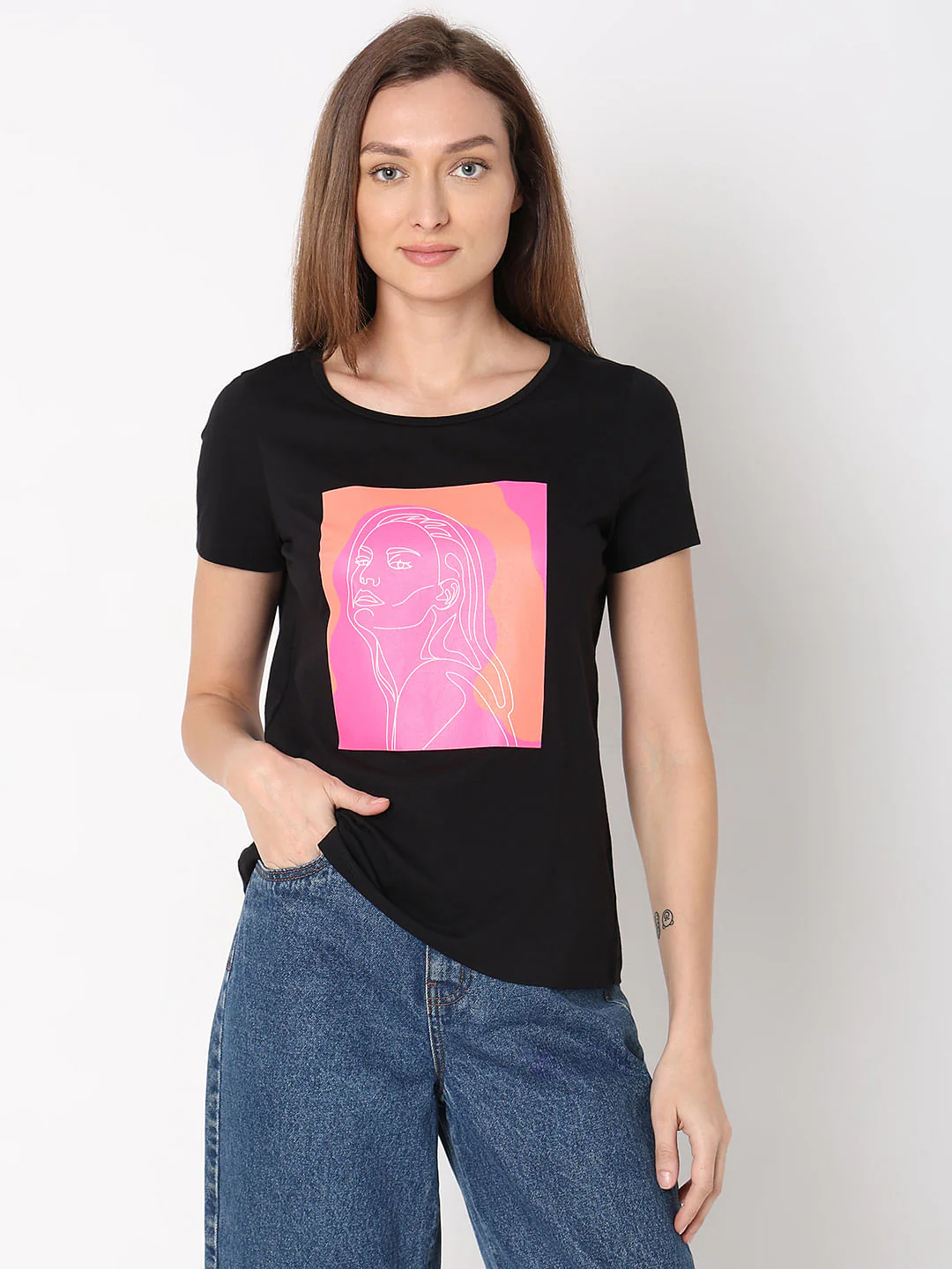 Black Graphic Print T-Shirt - Image 2