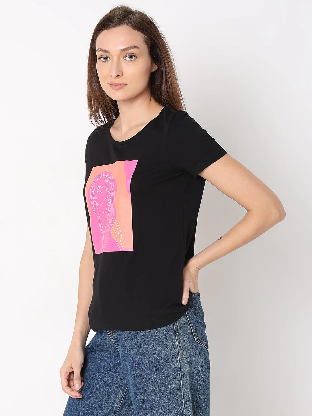 Black Graphic Print T-Shirt - Image 3