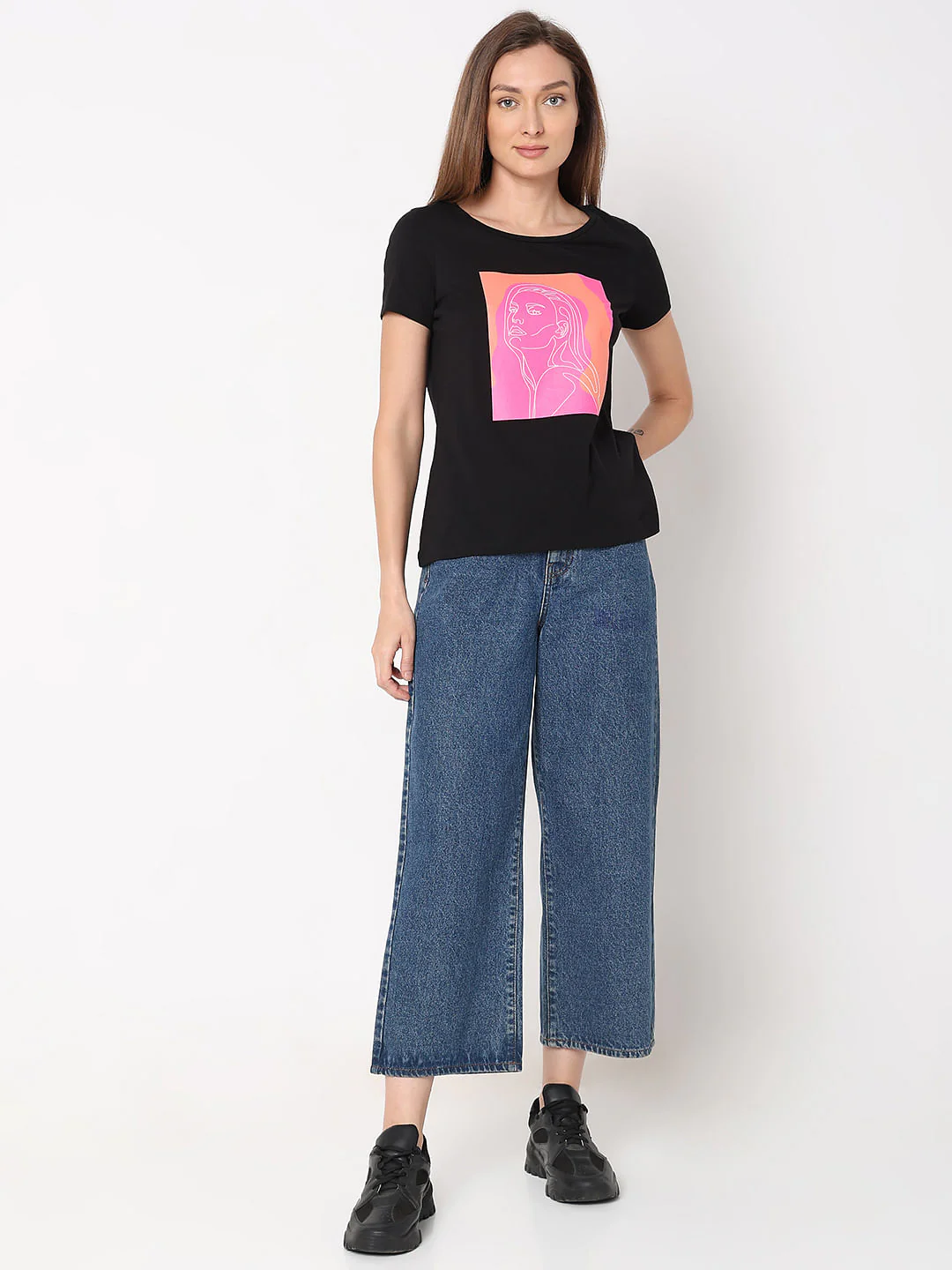 Black Graphic Print T-Shirt - Image 5