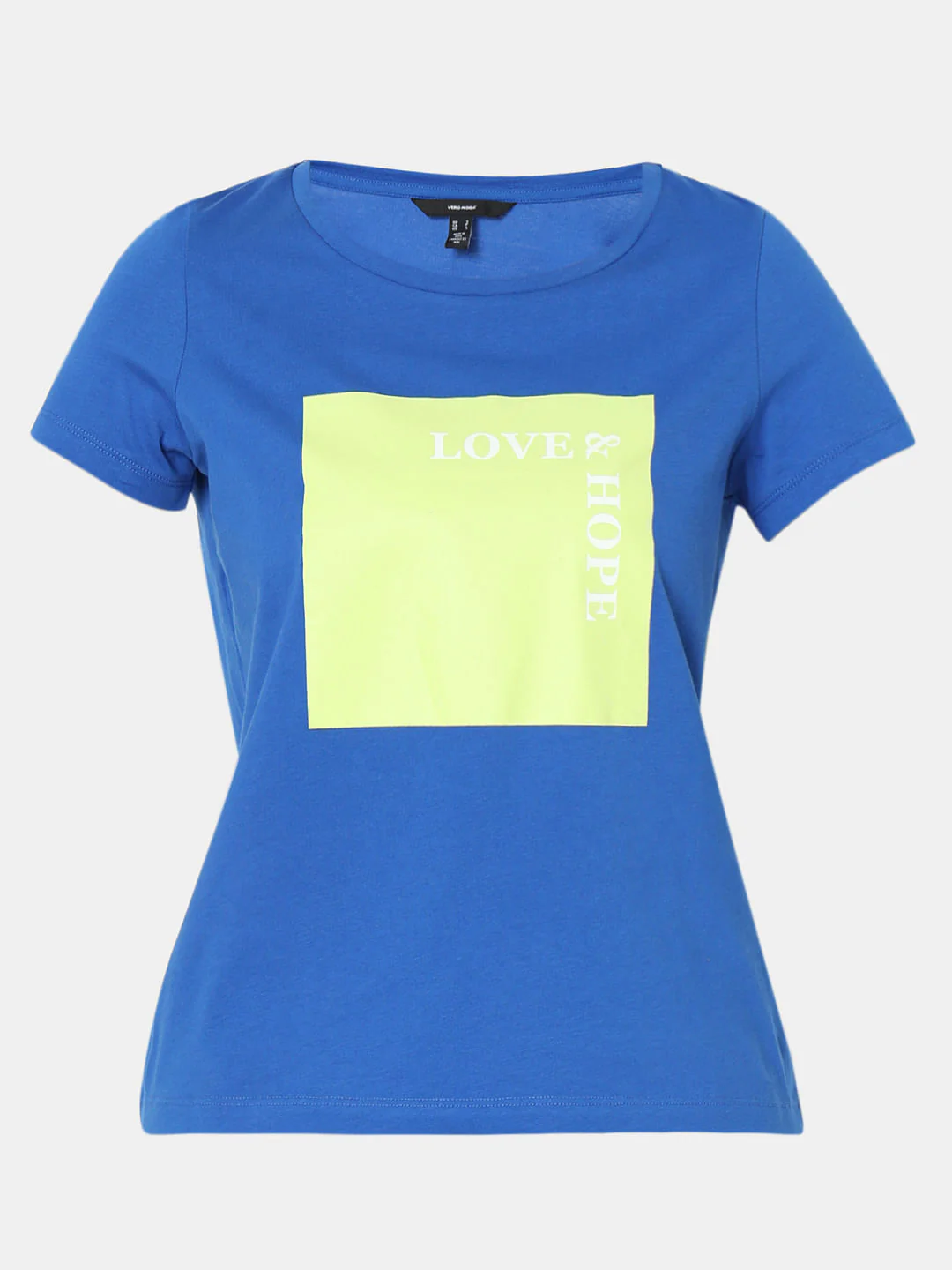 Blue Text Print T-Shirt - Image 7