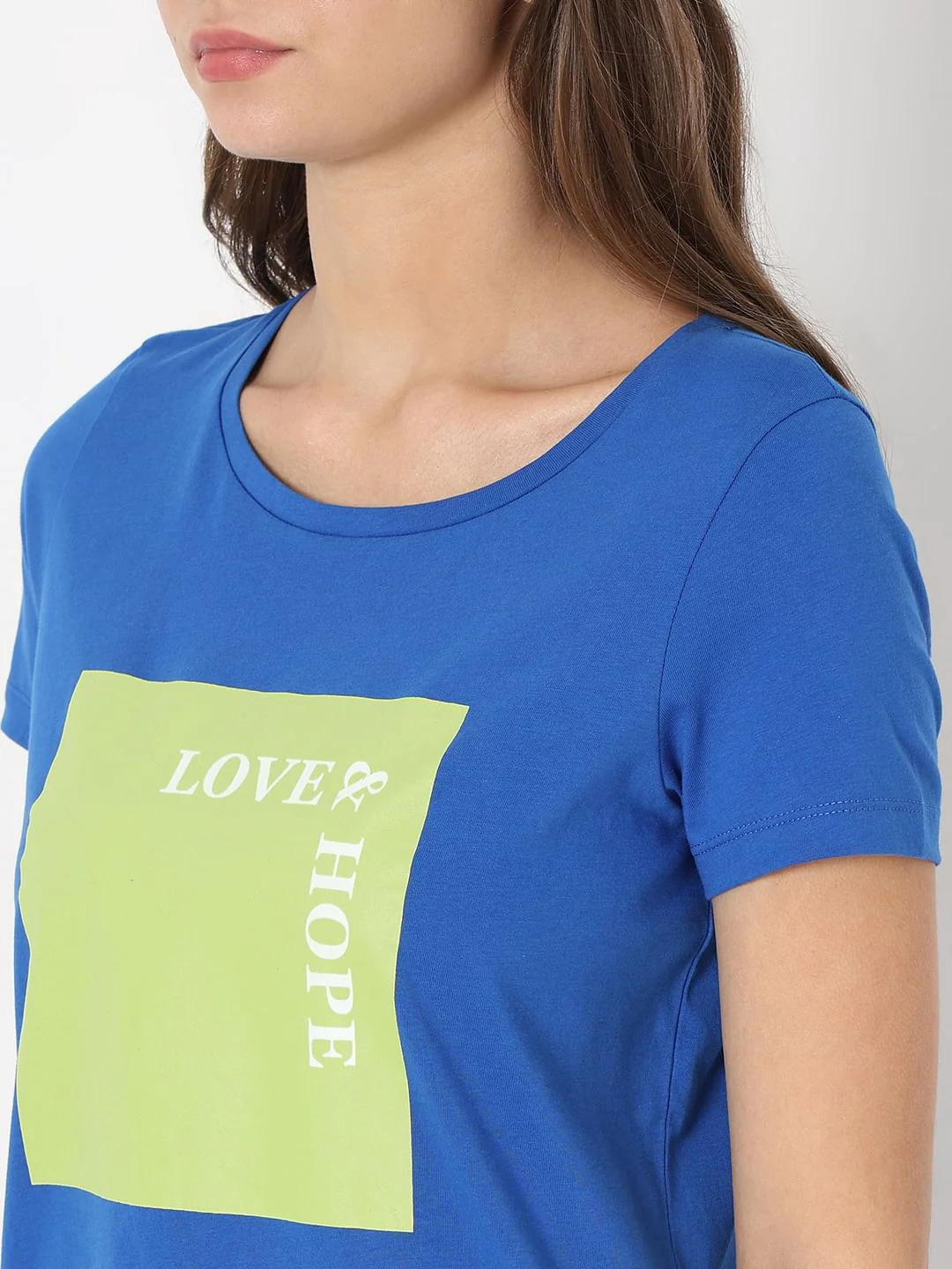 Blue Text Print T-Shirt - Image 8