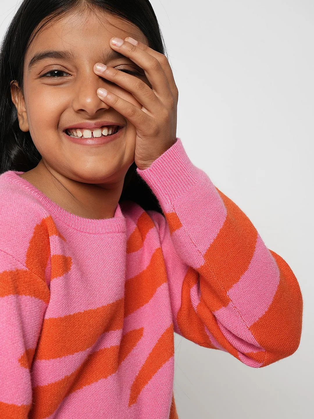 Girl Pink Printed Sweater - Image 5
