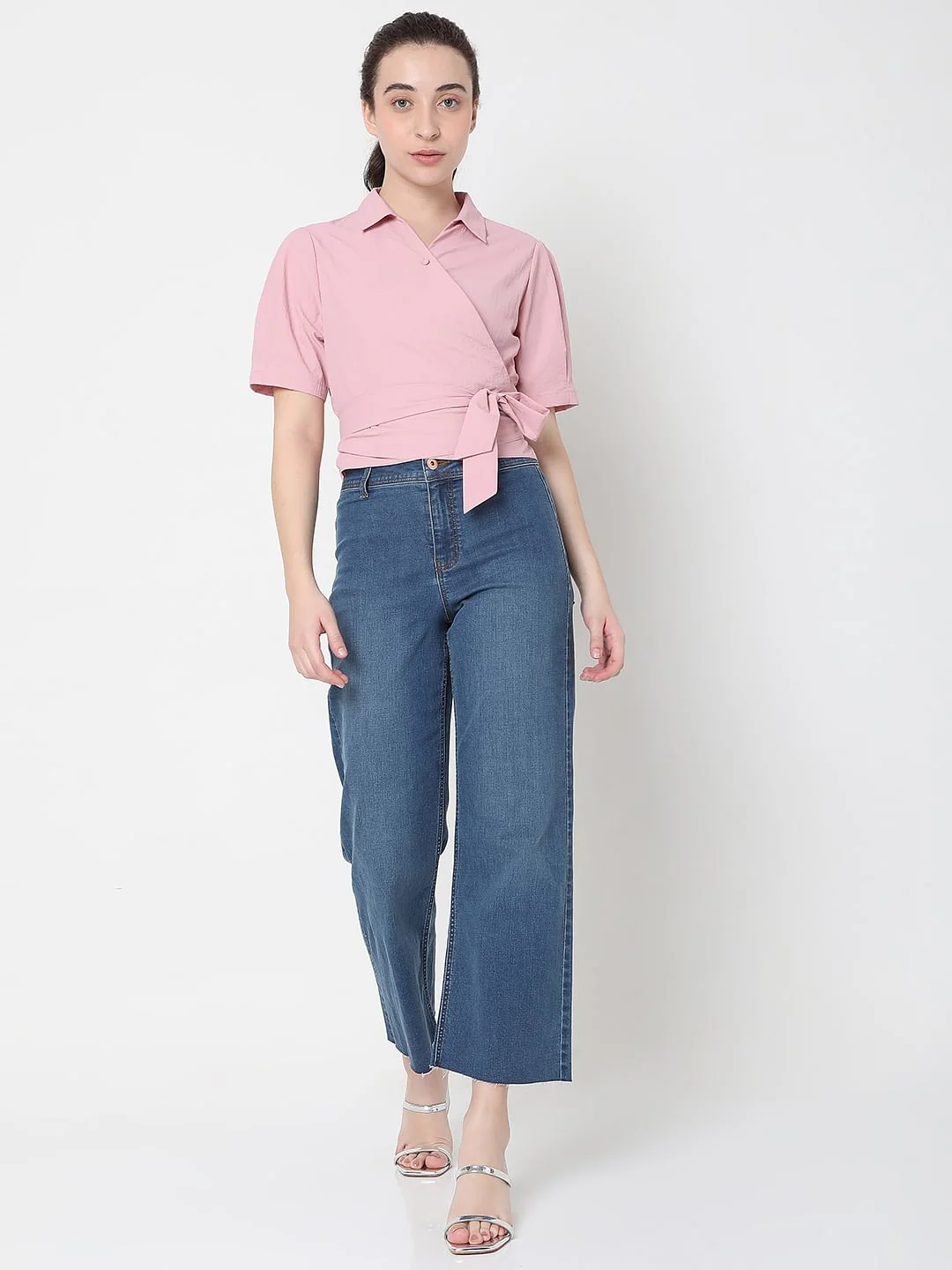 Pink Wrap Crop Top - Image 5