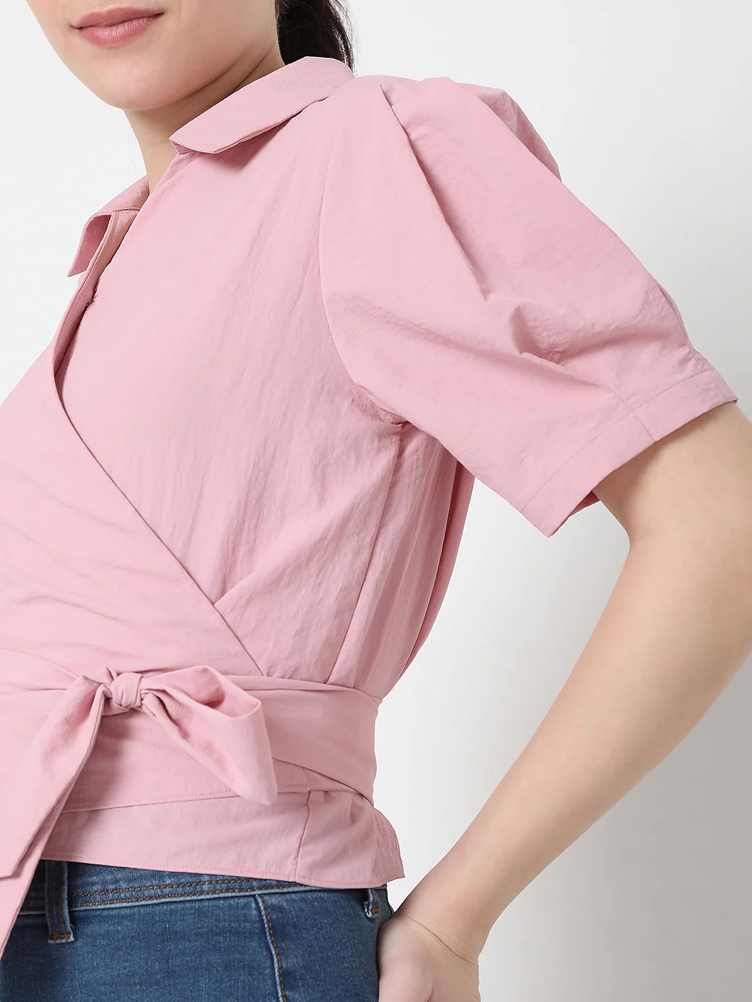 Pink Wrap Crop Top - Image 6