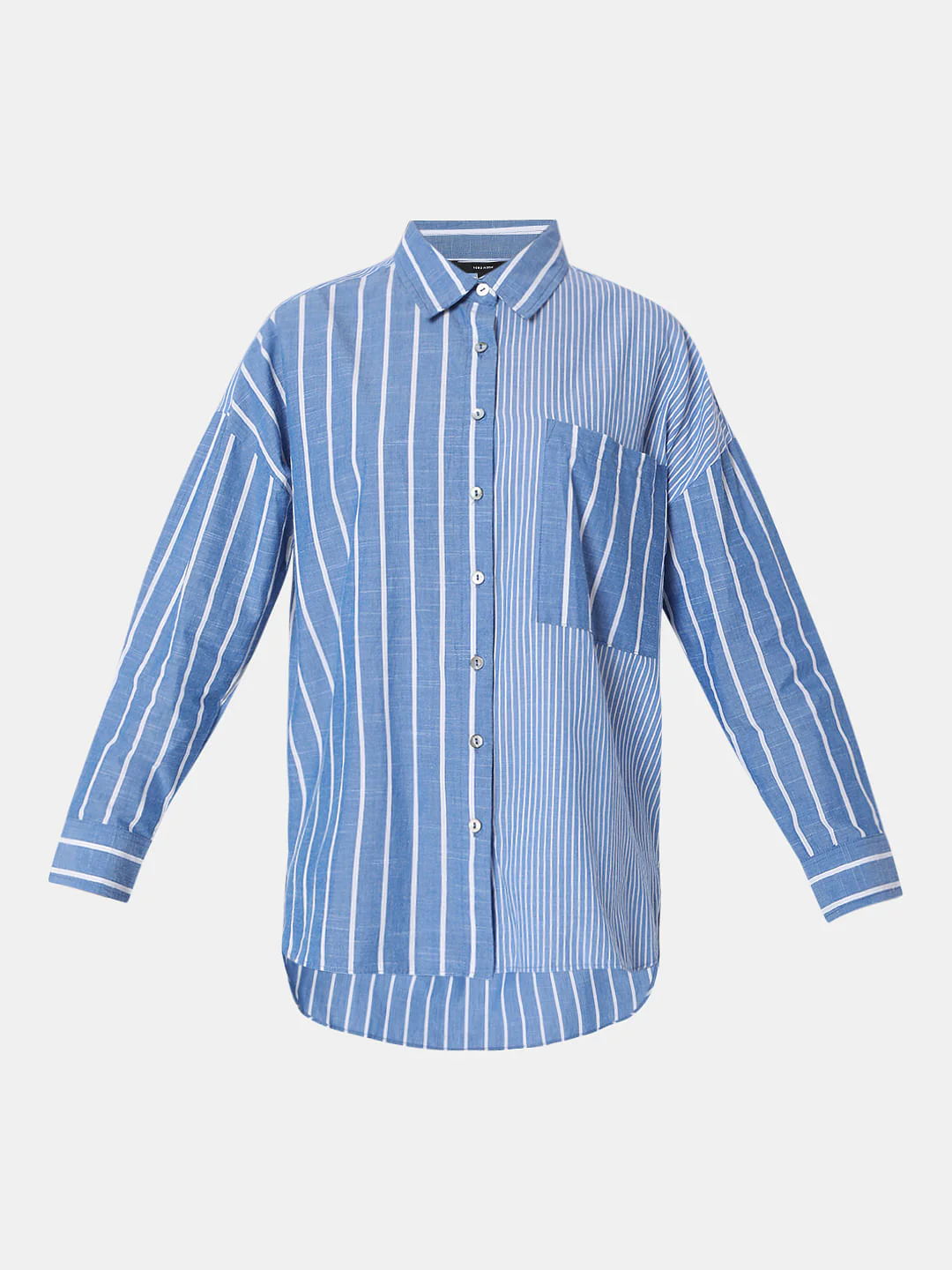 Blue Striped Hi-Low Shirt - Image 7