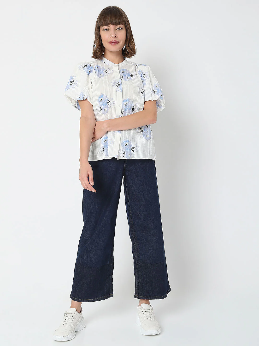 White Floral Print Shirt - Image 5