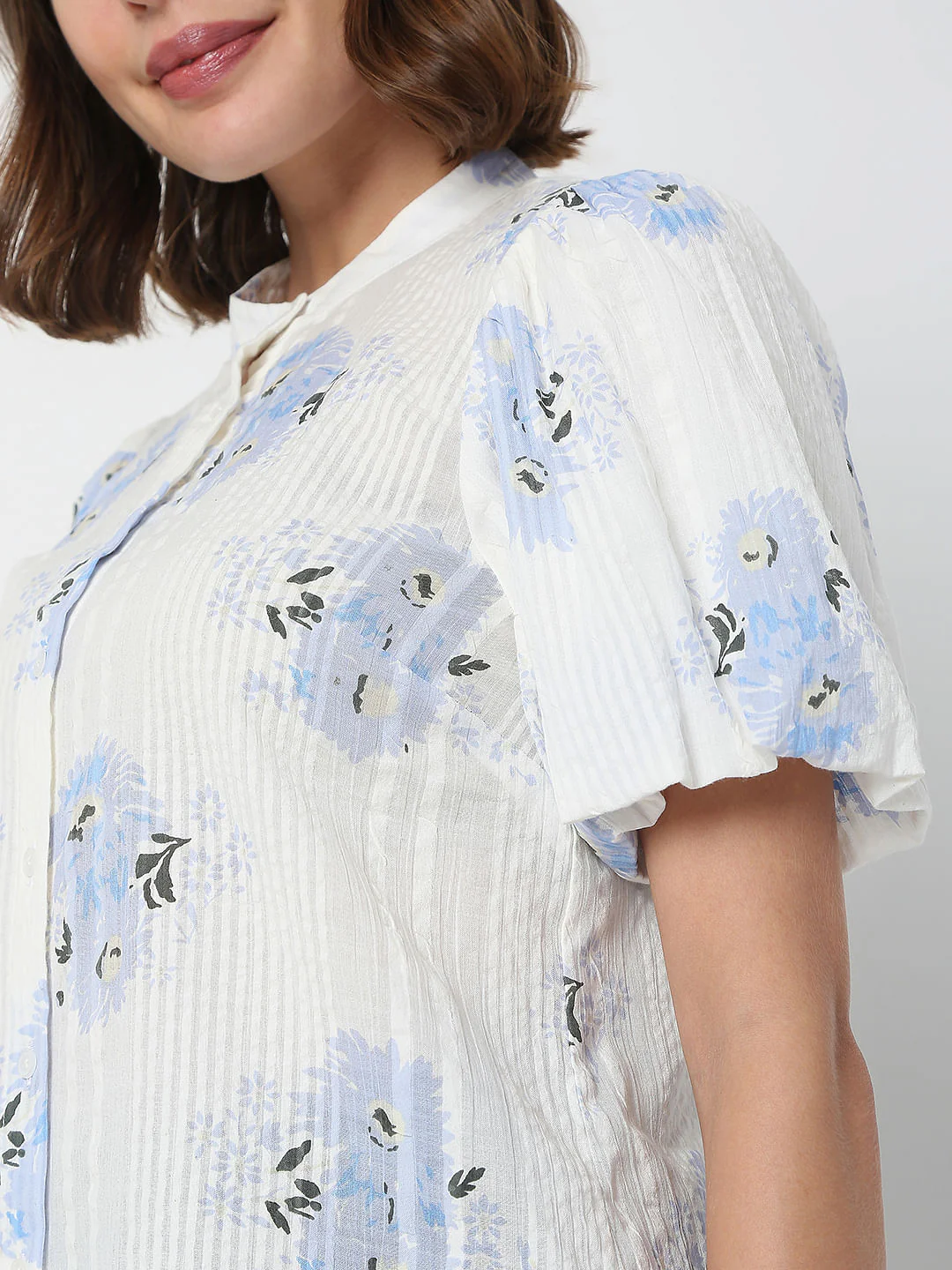 White Floral Print Shirt - Image 6