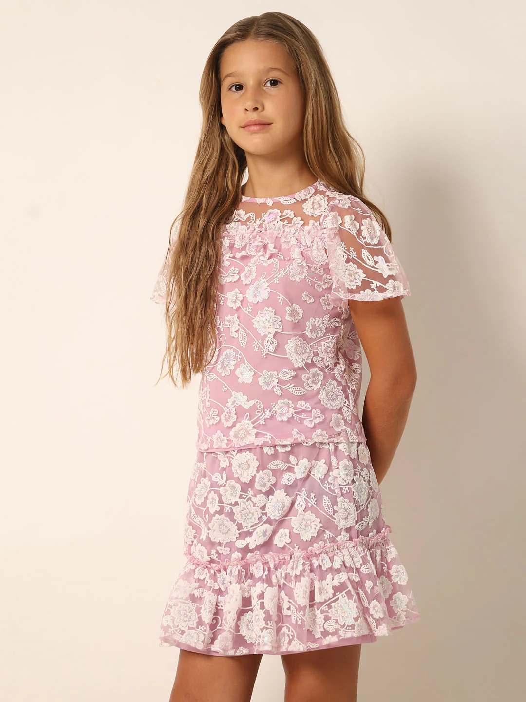 Purple Lace Co-Ord Set Top - Image 3