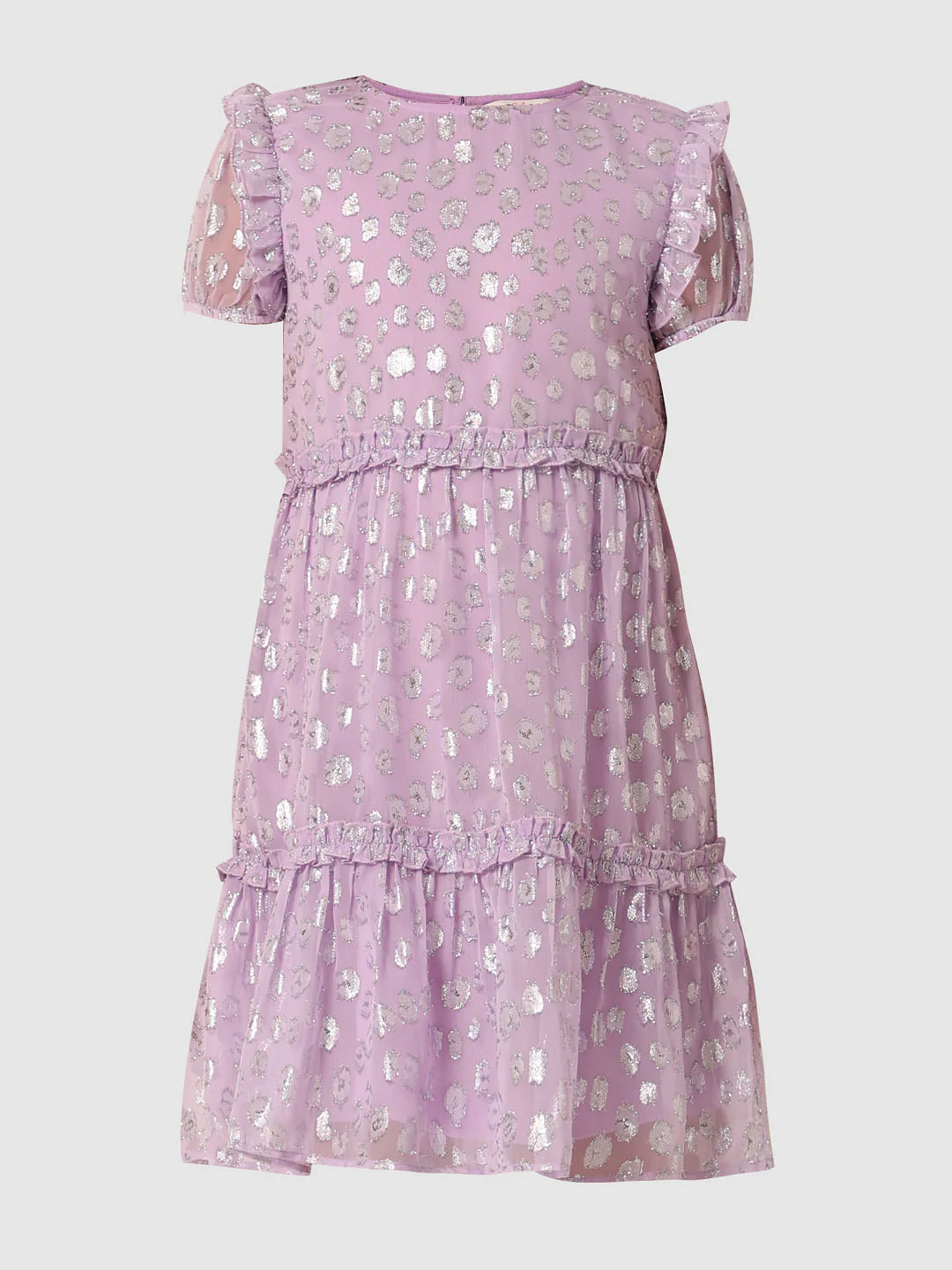 Purple Printed Tiered Dress - Image 6