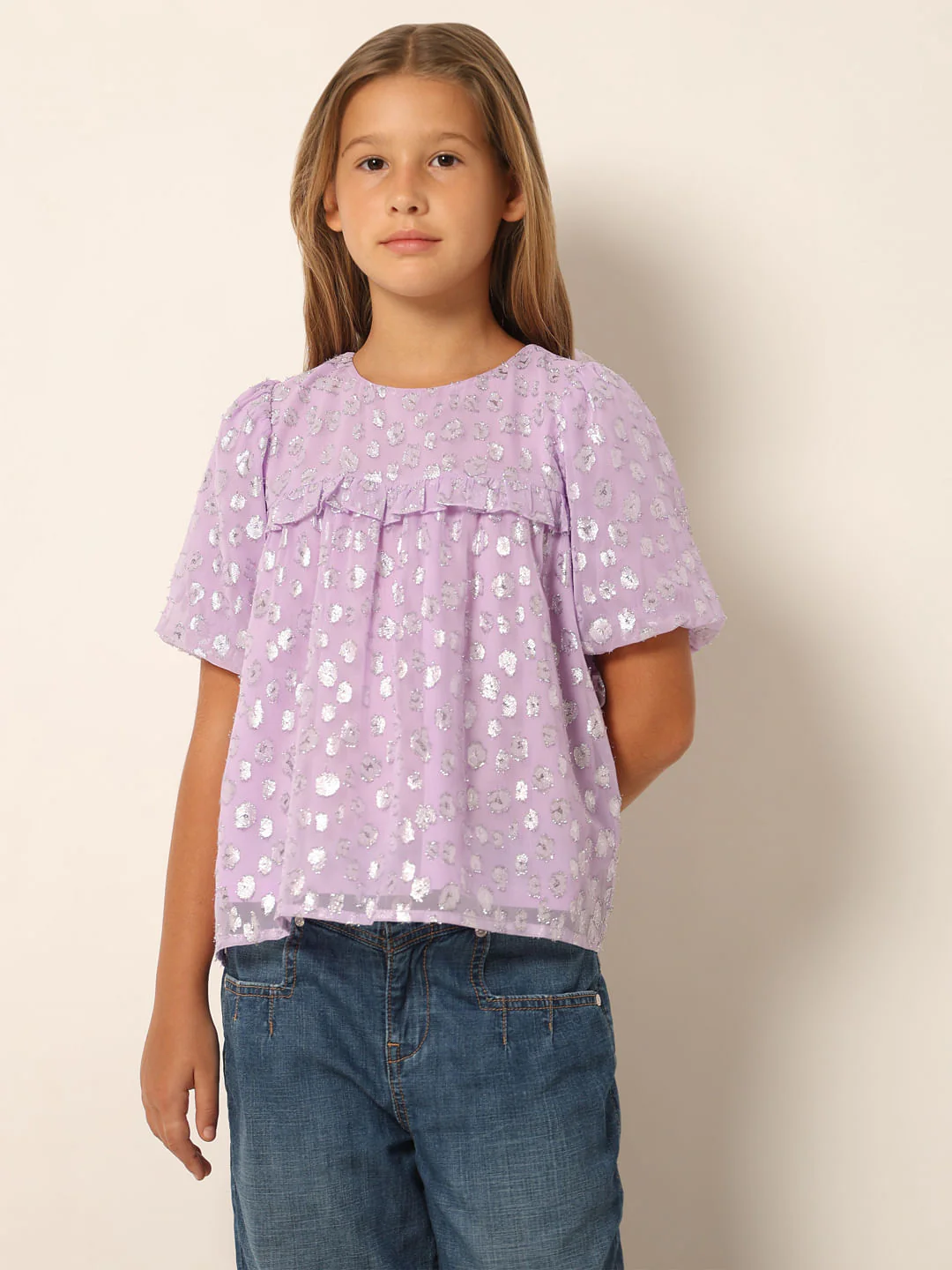 Purple Printed Flared Top - Image 2