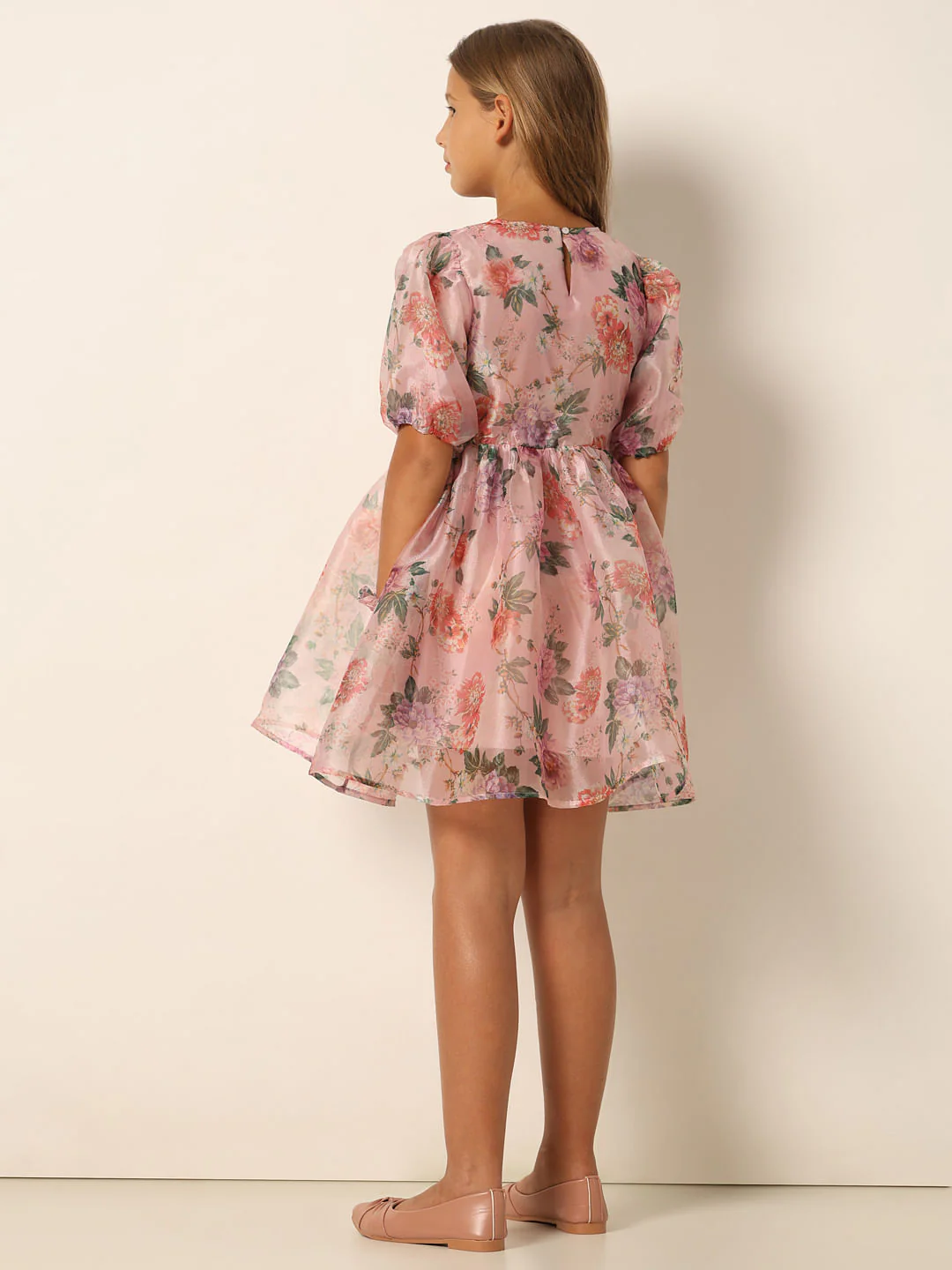 Lilac Floral Organza Dress - Image 3