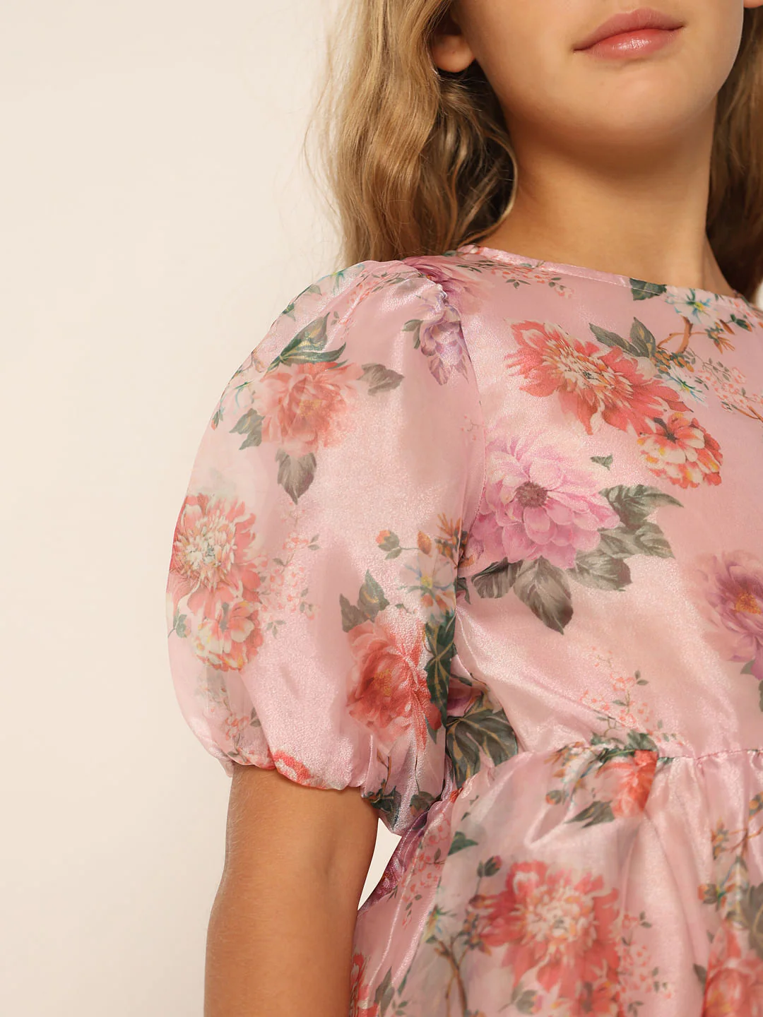 Lilac Floral Organza Dress - Image 4