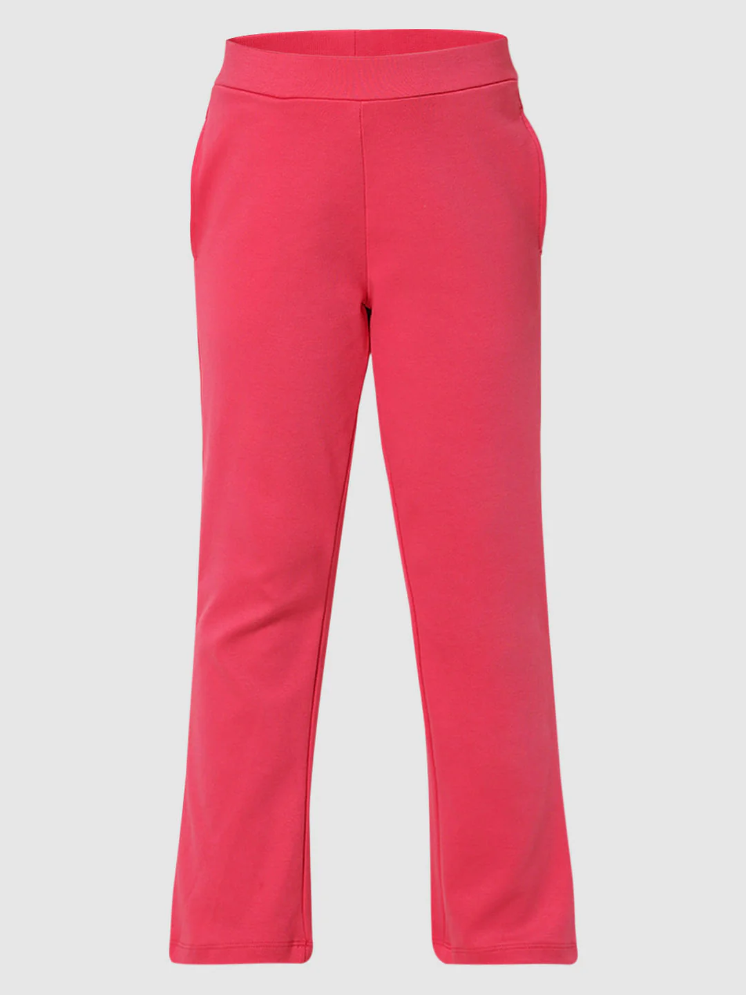 Girls Pink Mid Rise Straight Fit Pants - Image 5