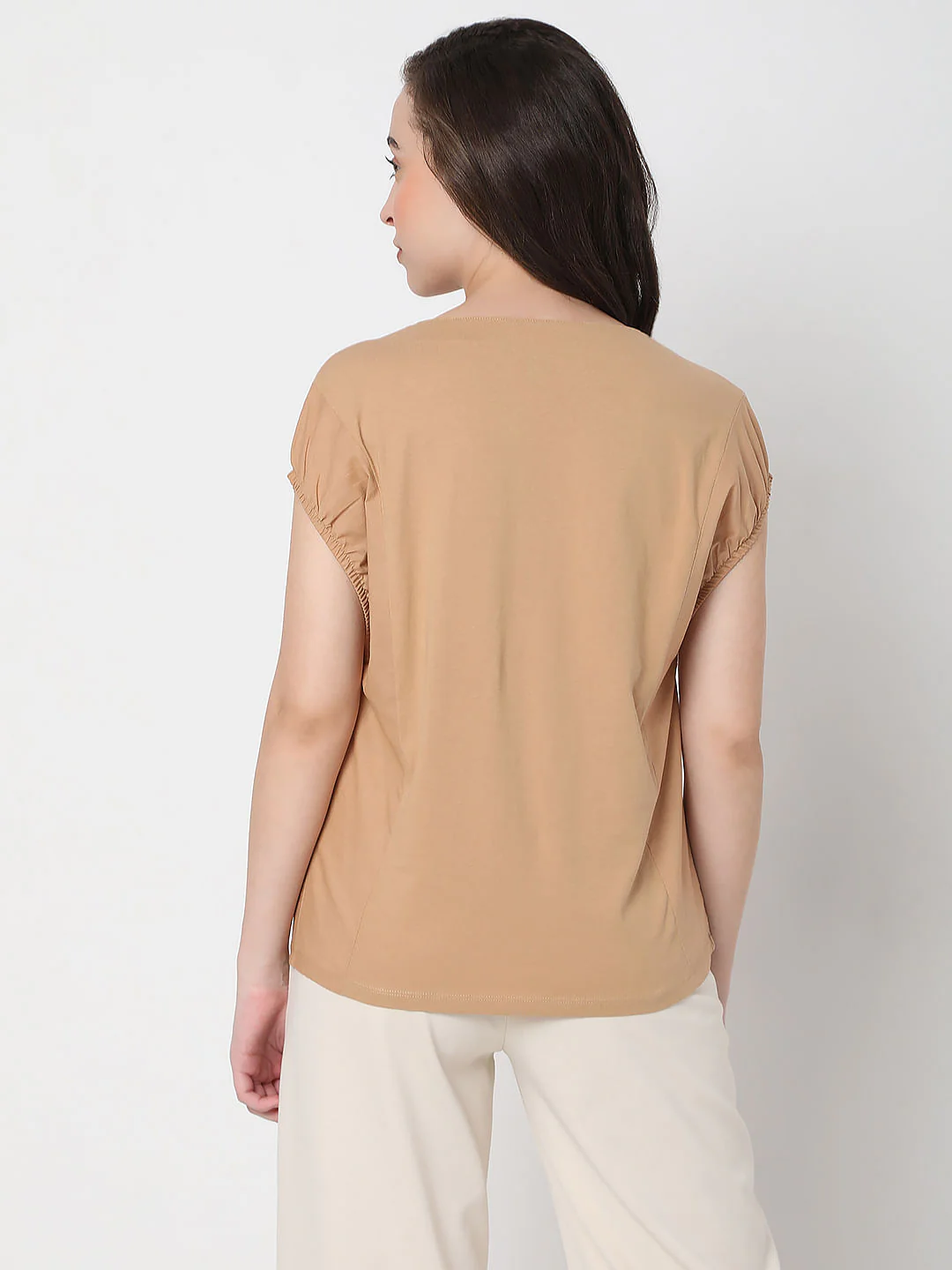 Tan V-Neck Top - Image 4