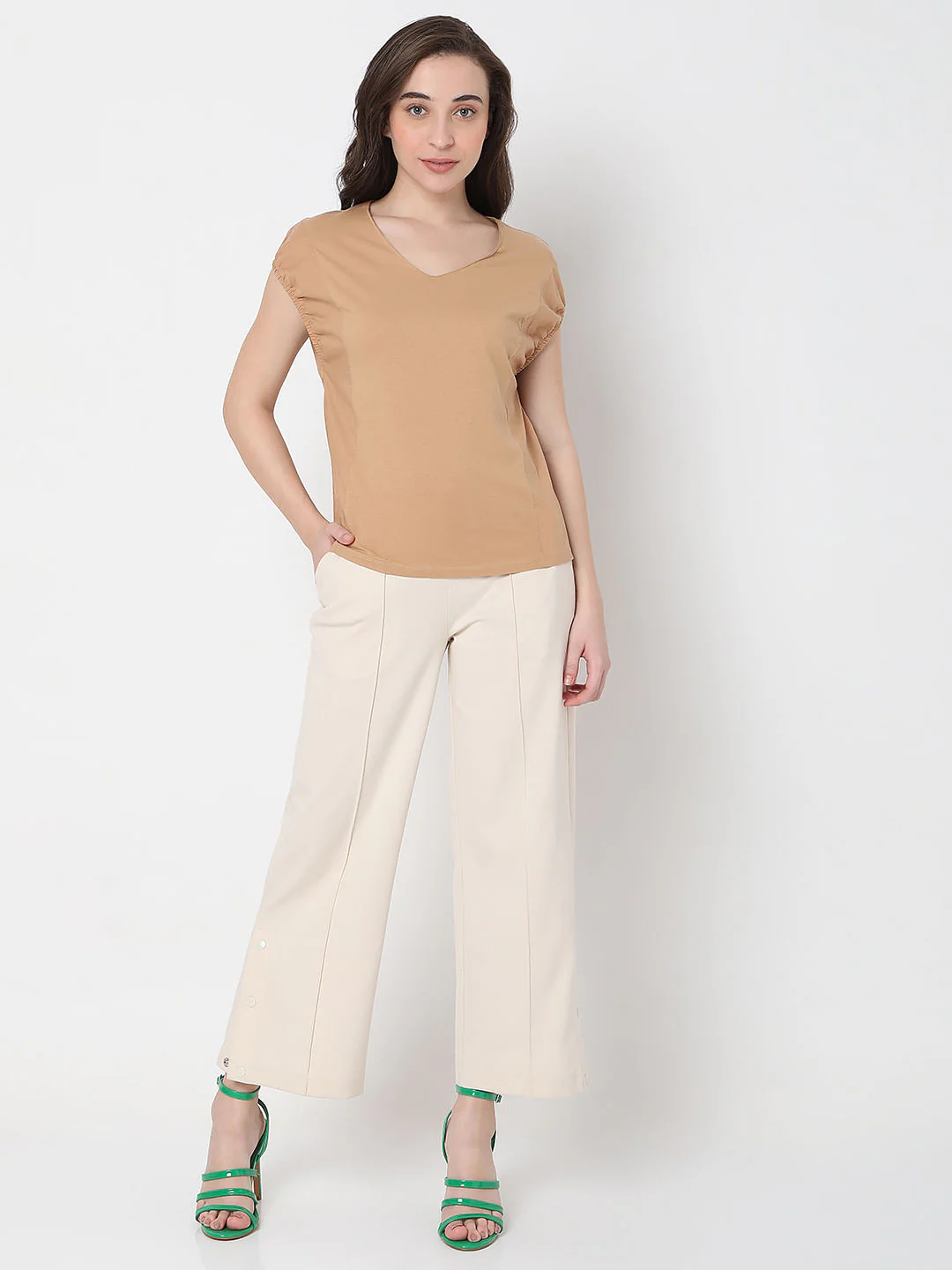 Tan V-Neck Top - Image 5
