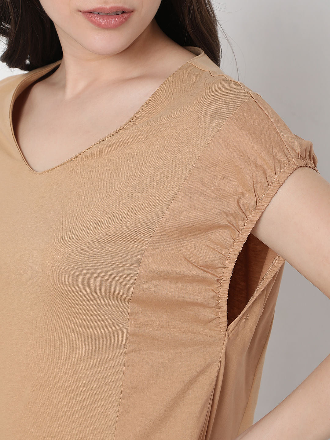 Tan V-Neck Top - Image 6