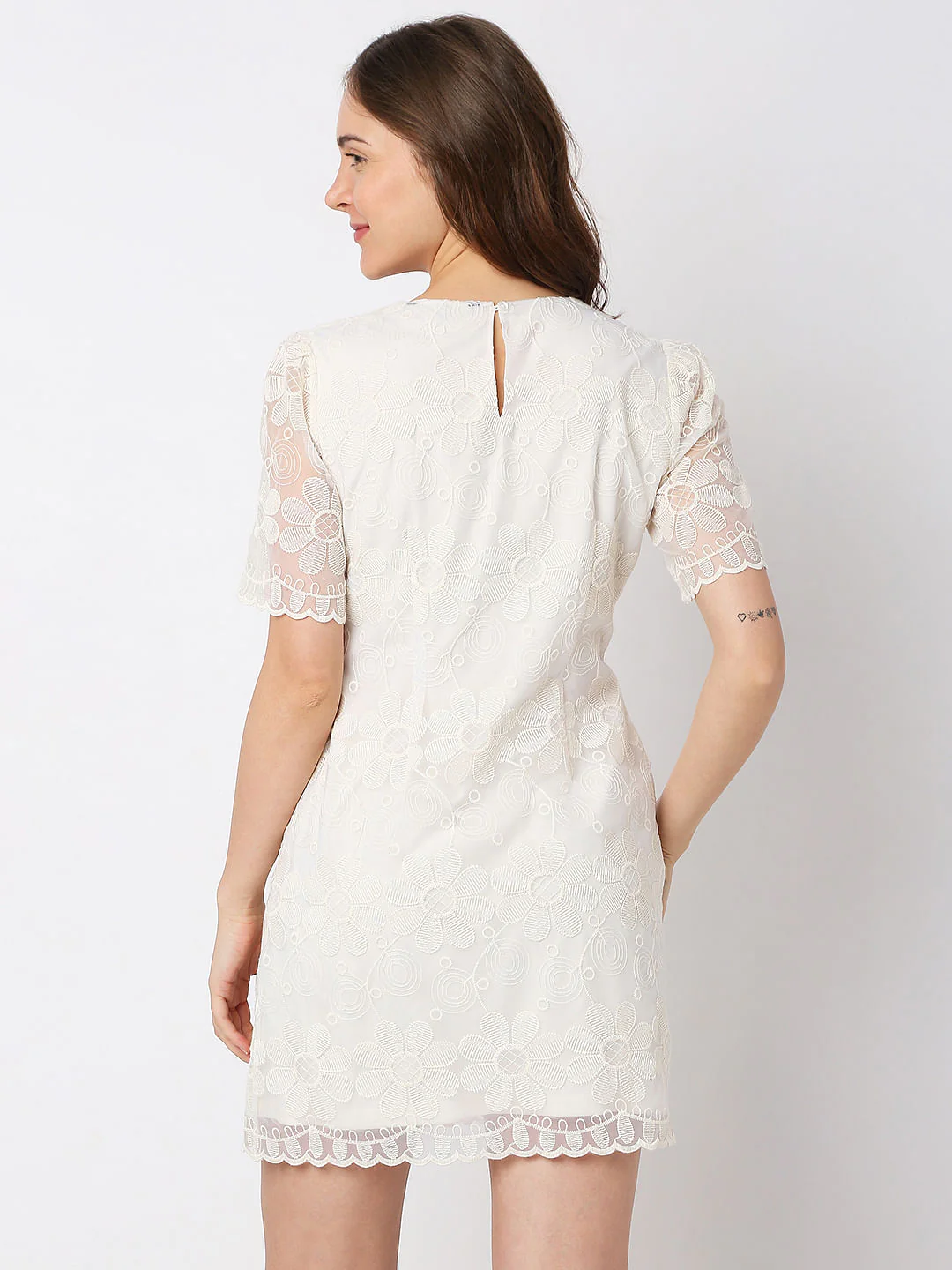 White Lace Mini Dress - Image 4
