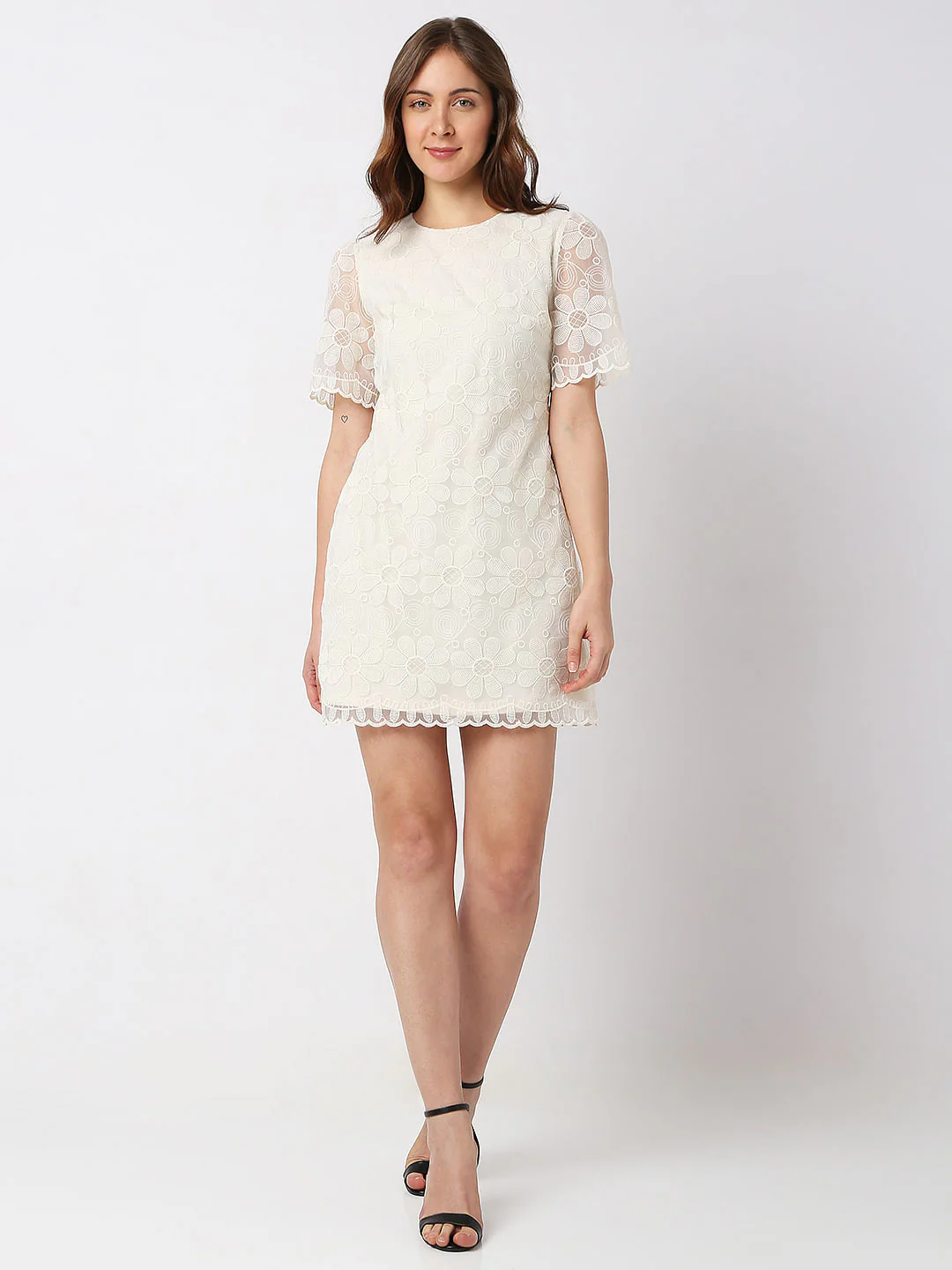 White Lace Mini Dress - Image 5