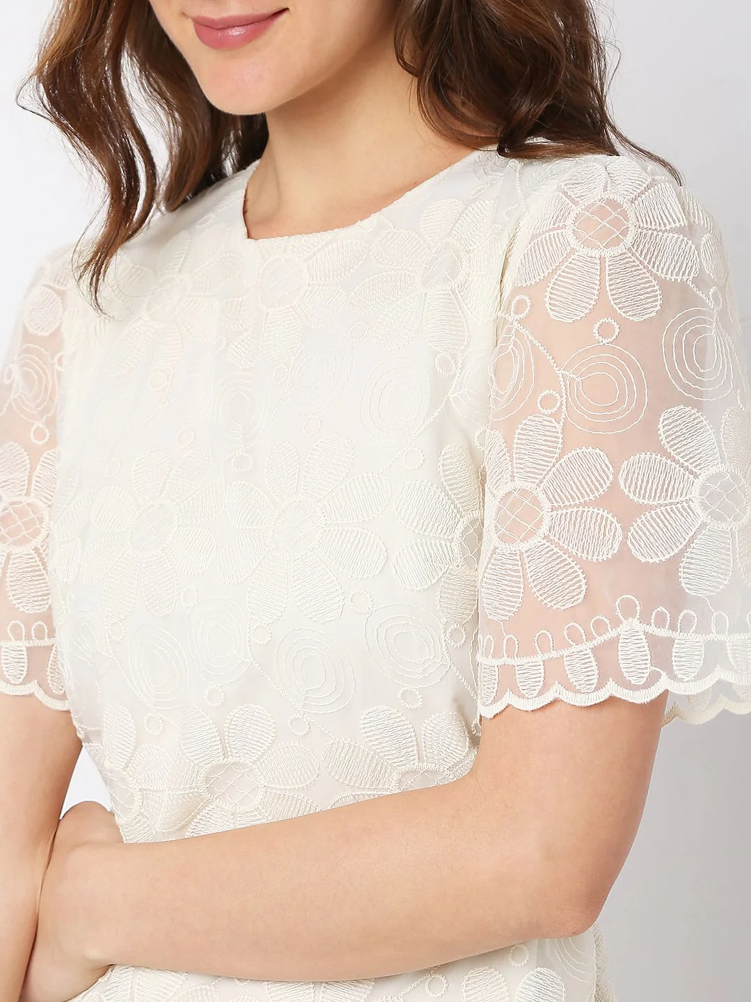 White Lace Mini Dress - Image 6