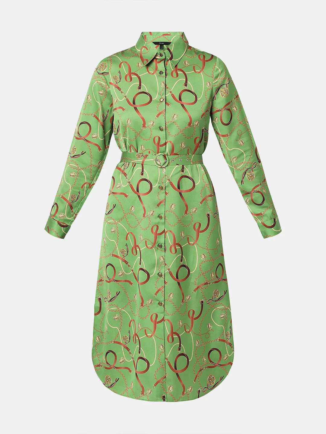 Green Printed Shirt Dress - Image 6