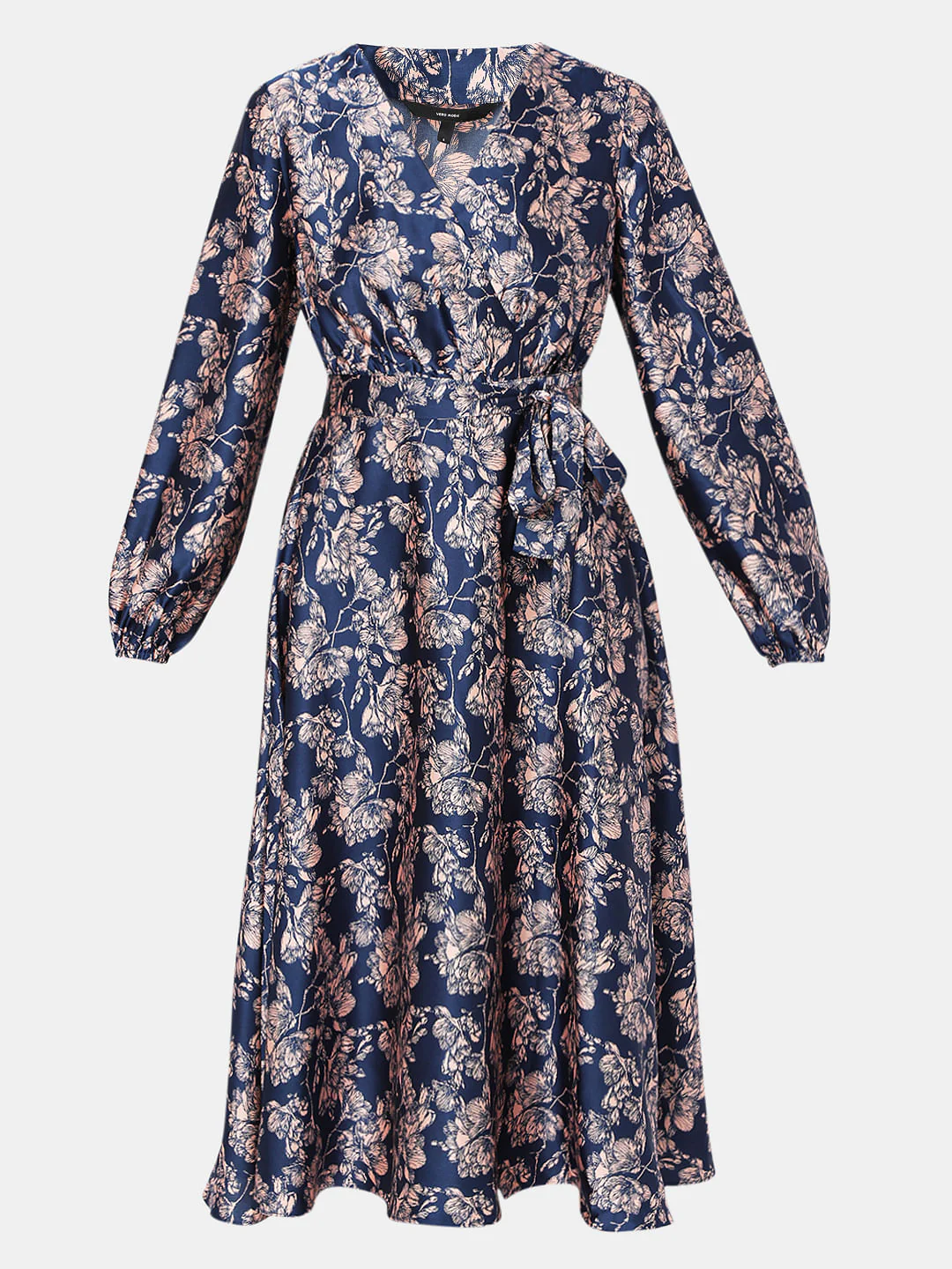 Navy Blue Floral Midi Dress - Image 6