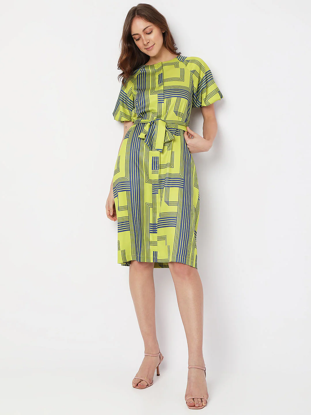 Green Printed Midi Dress - Image 2