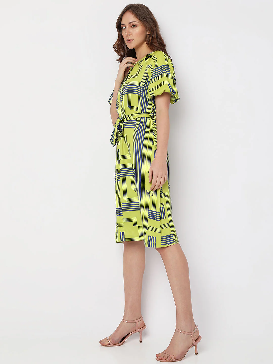 Green Printed Midi Dress - Image 3