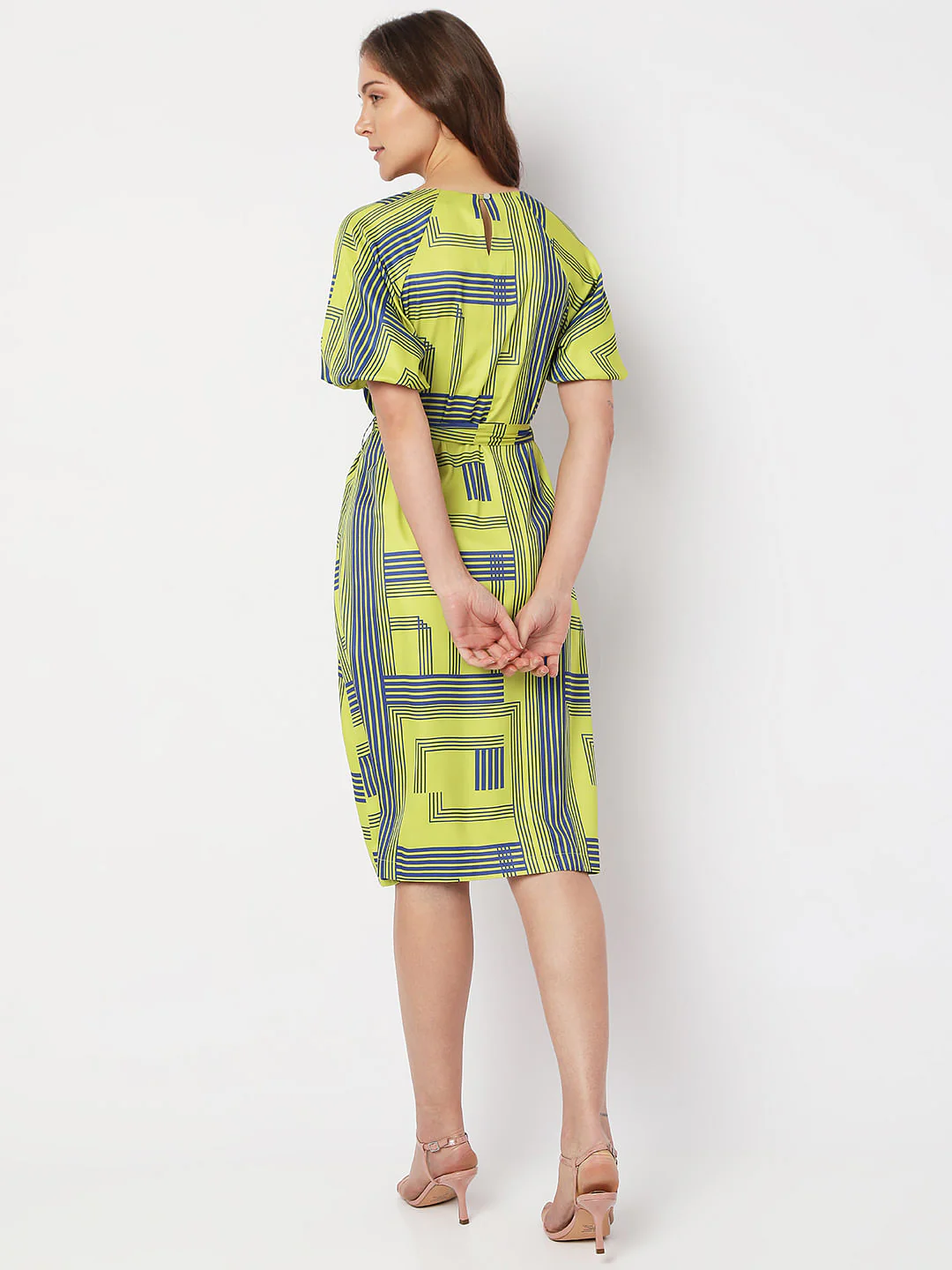 Green Printed Midi Dress - Image 4