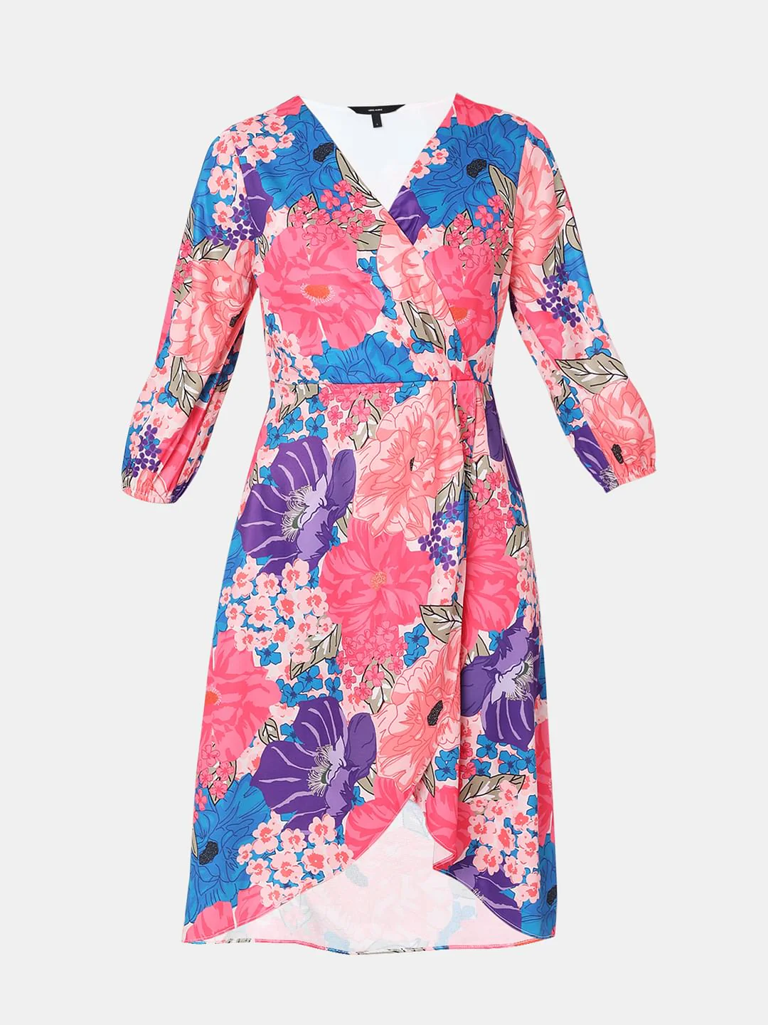 Pink Floral Wrap Dress - Image 6
