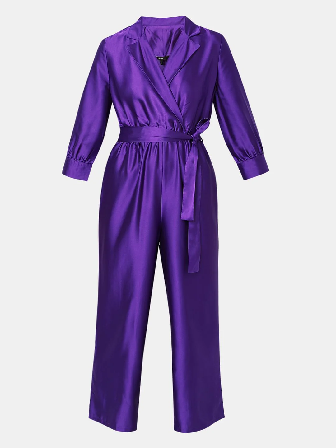 Purple Satin Wrap Jumpsuit - Image 6